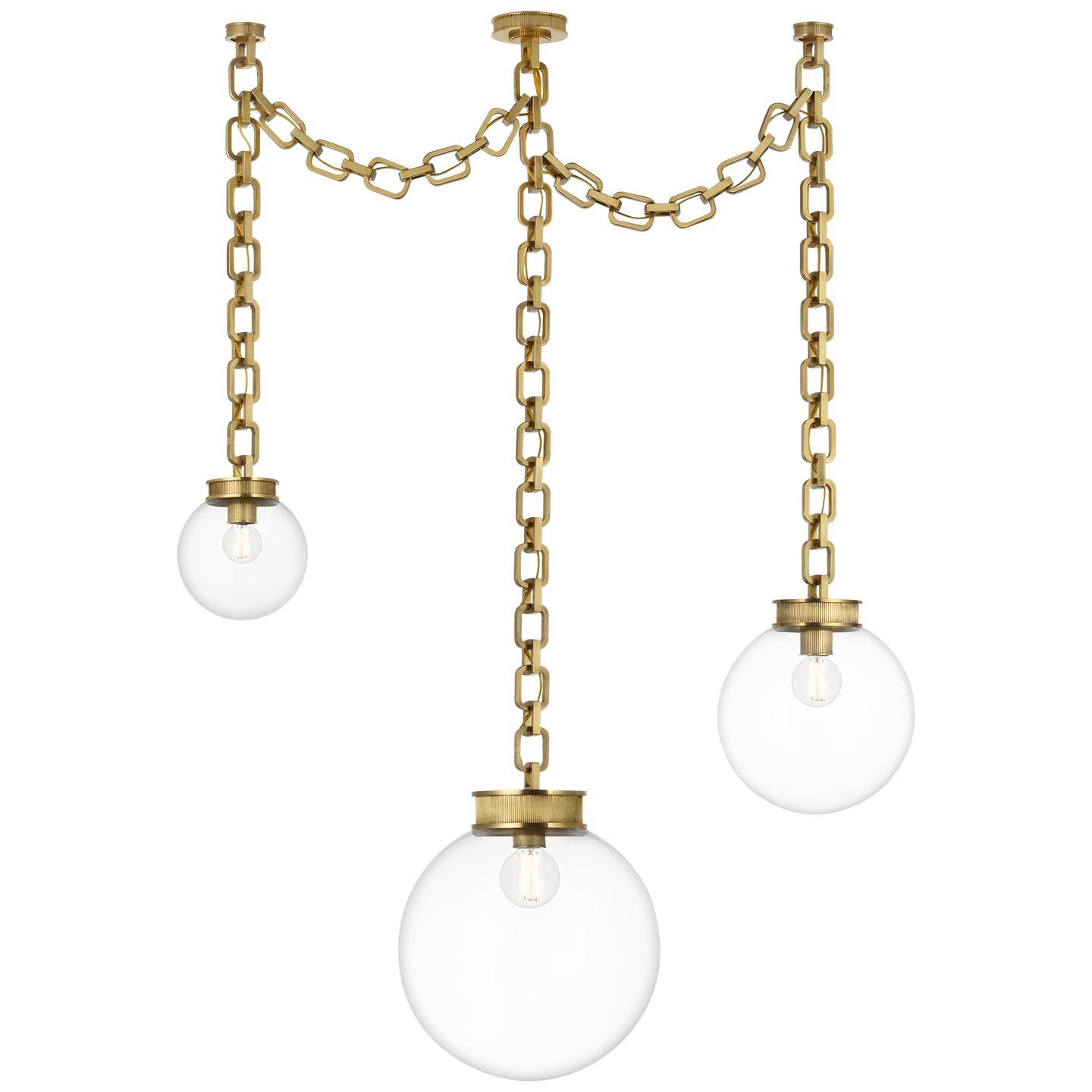Bellamy 3 Light Statement Chain Multi Globe Chandelier - MF5415