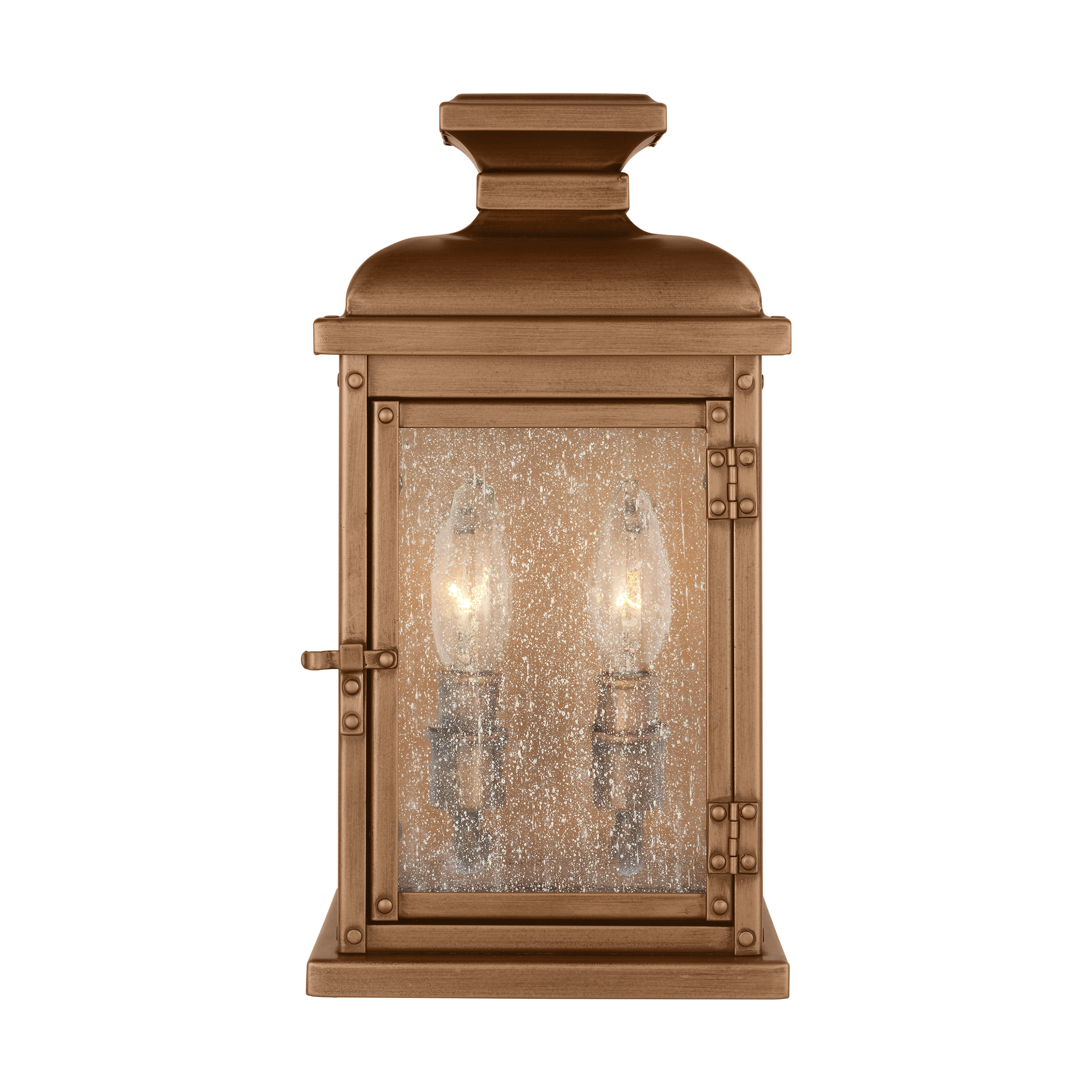 Pediment Small Wall Lantern Natural Copper