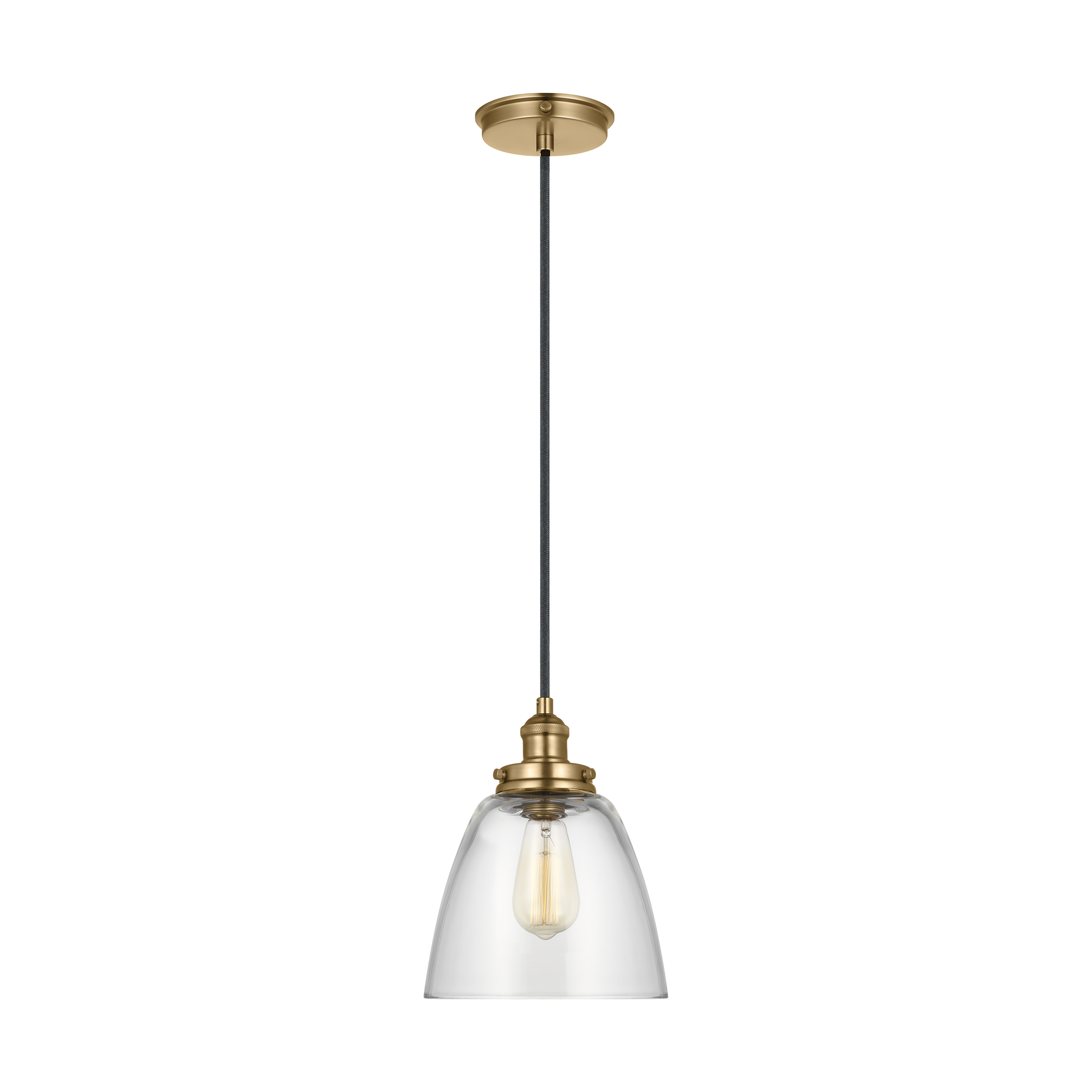 Baskin Dome Pendant in Satin Brass