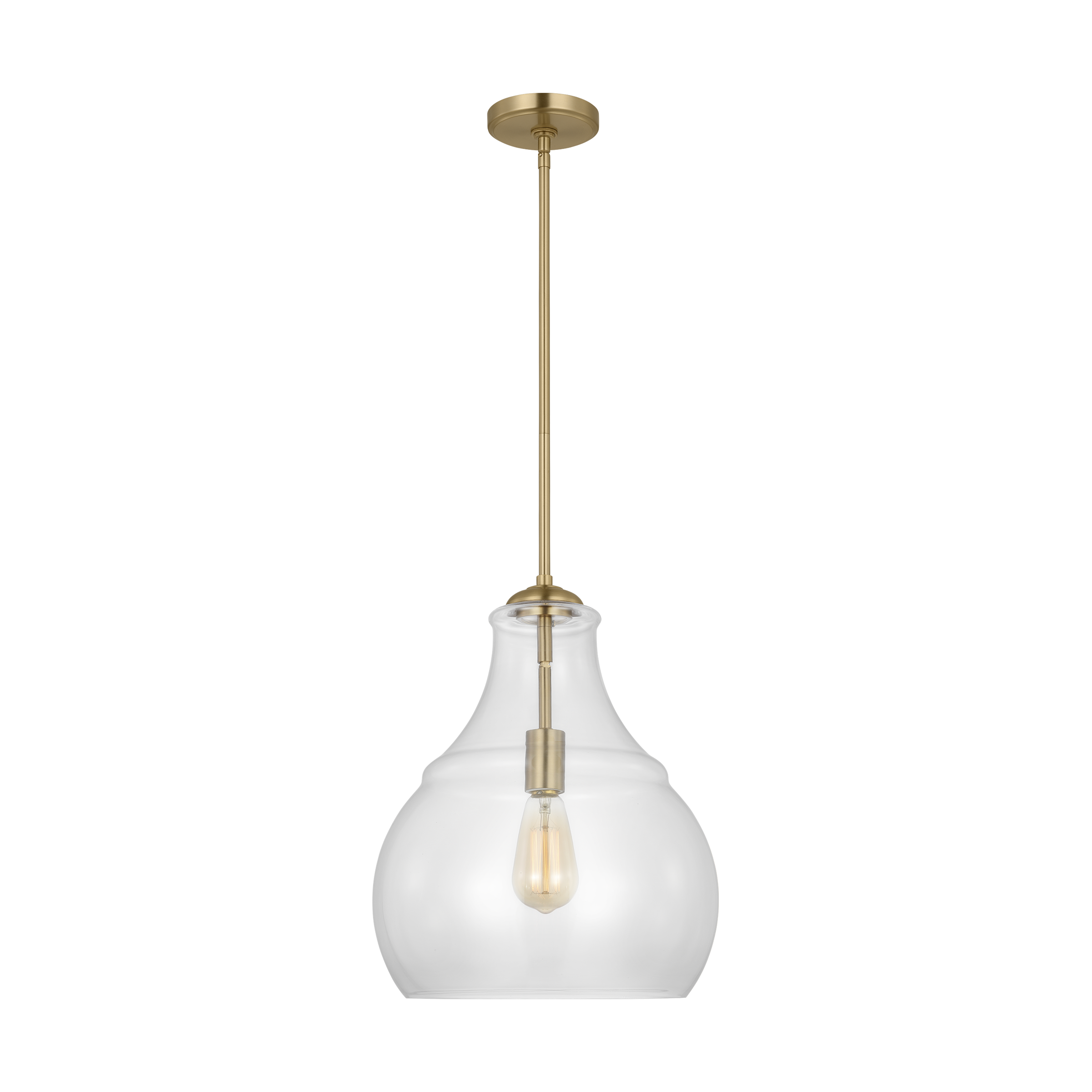Zola One Light Pendant in Satin Brass