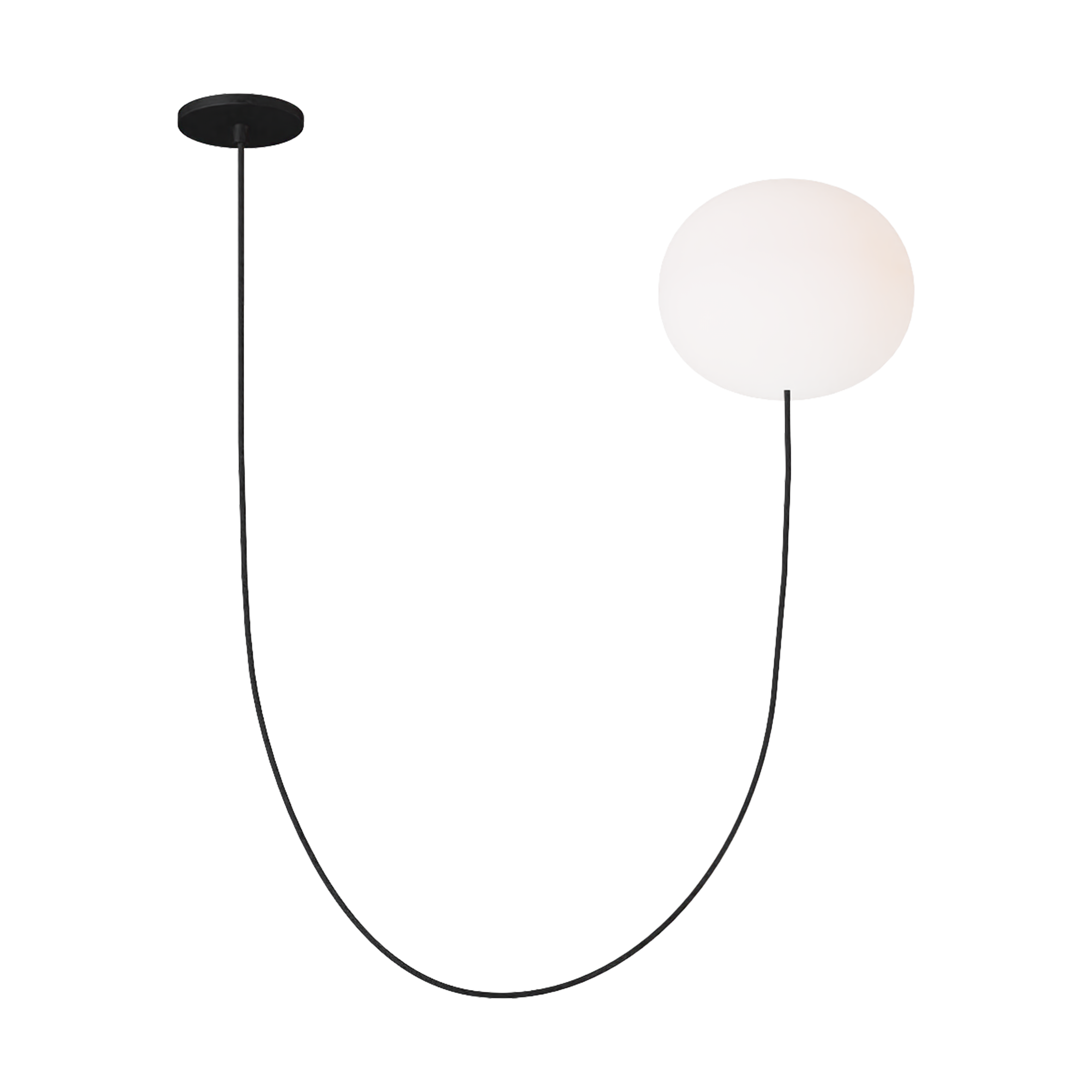 Helium Large 1 Light Chandelier Opal Etched Matte Black 2700K 90 CRI