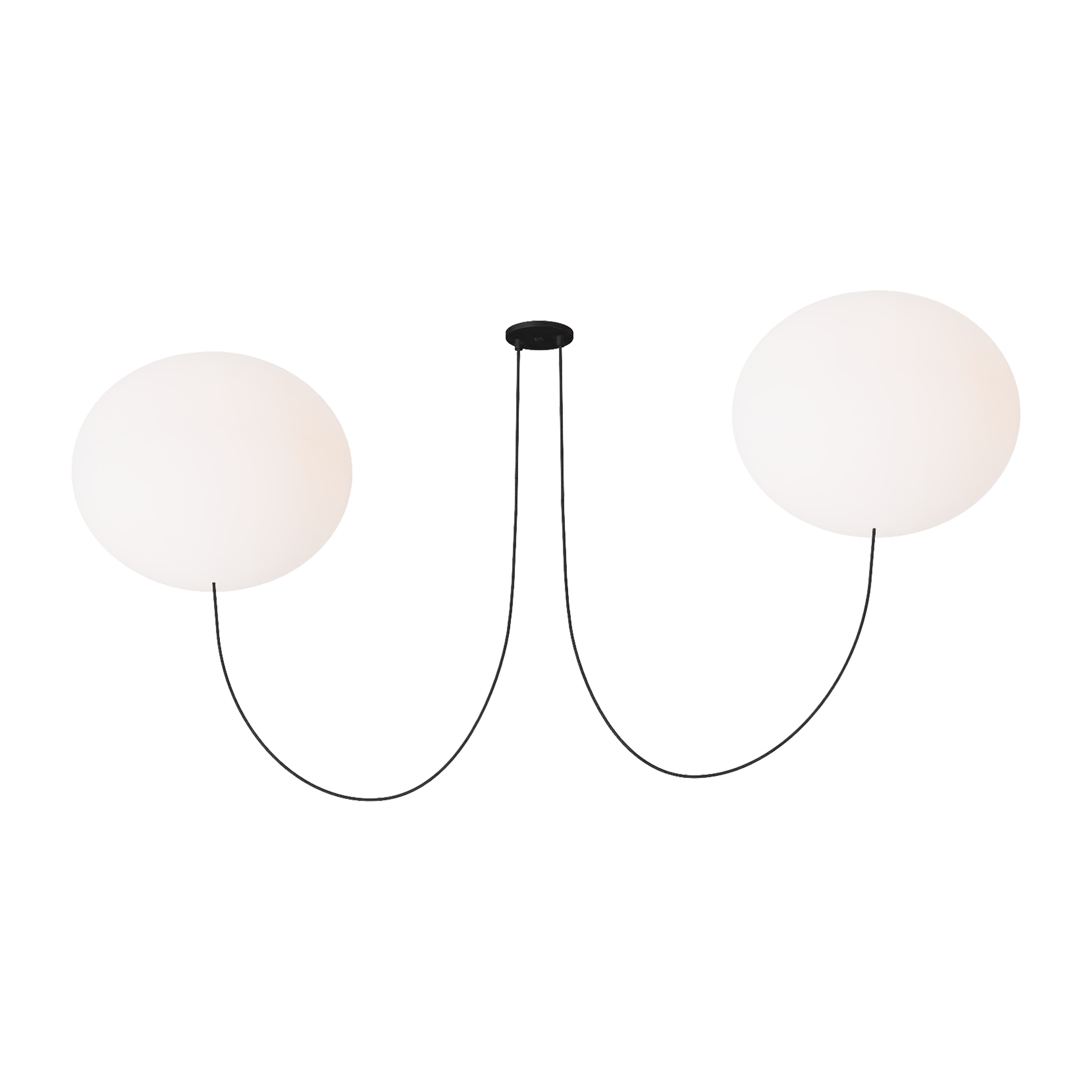 Helium X-Large 2 Light Chandelier Opal Etched Matte Black 2700K 90 CRI