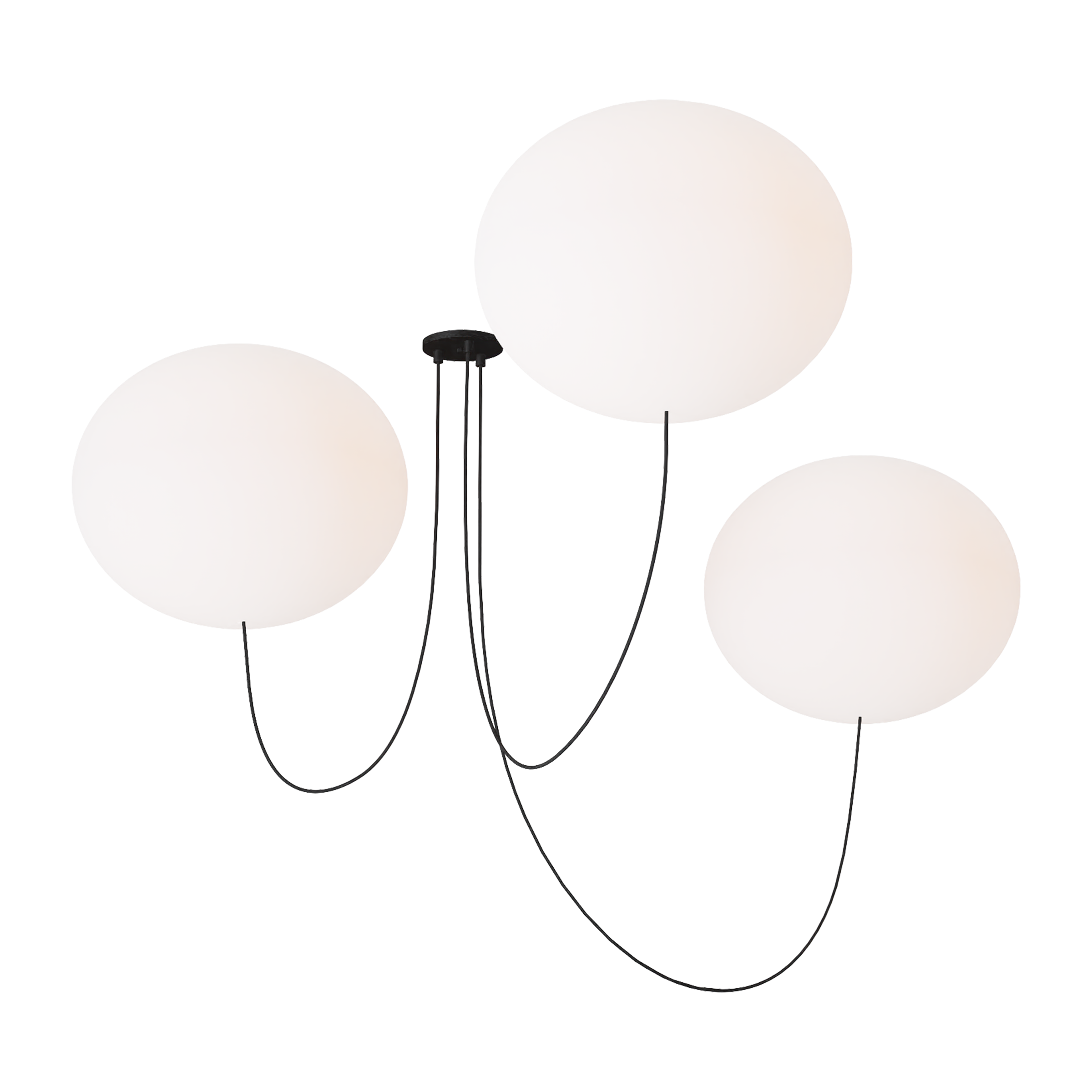 Helium X-Large 3 Light Chandelier Opal Etched Matte Black 2700K 90 CRI