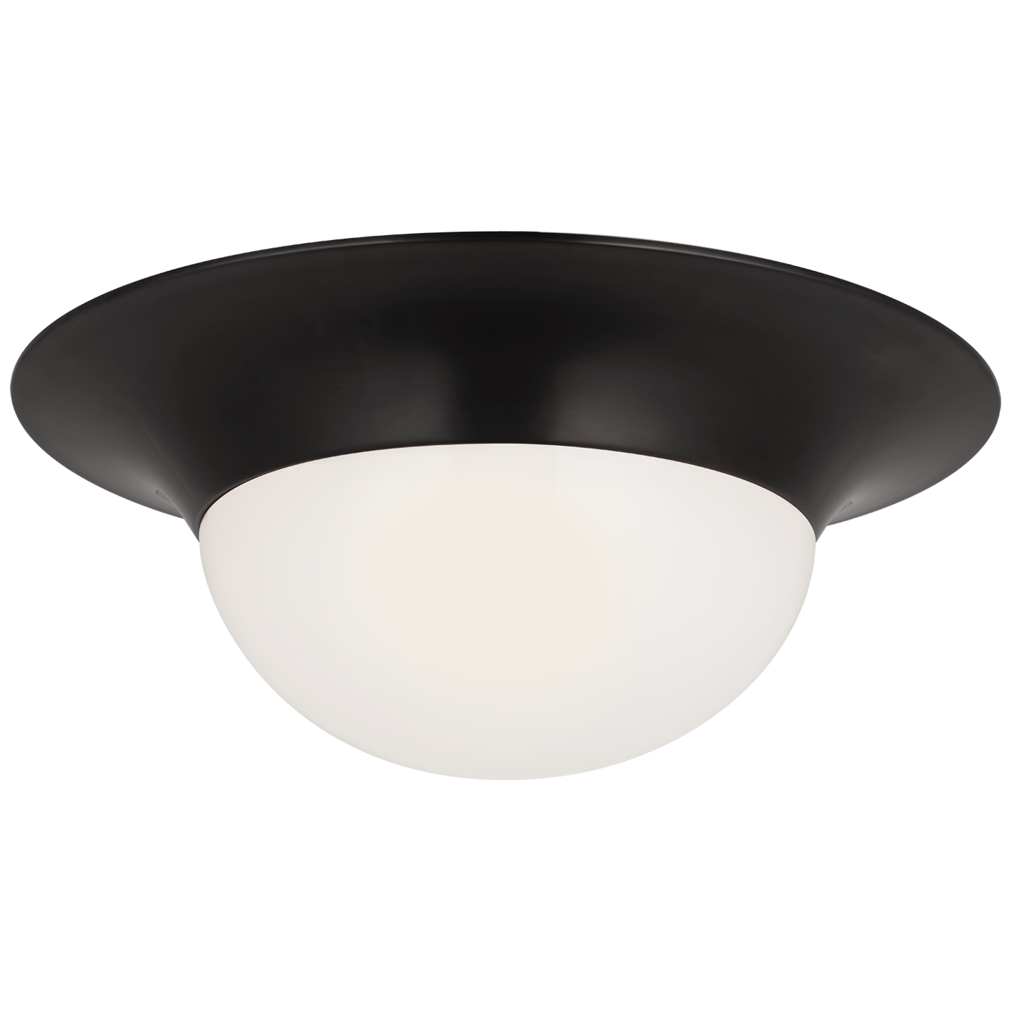 Cluny 18" Flush Mount in Bronze with White Glass