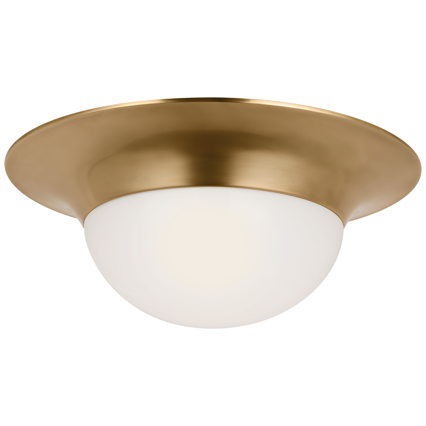 Cluny 24" Flush Mount in Hand-Rubbed Antique Brass with White Glass