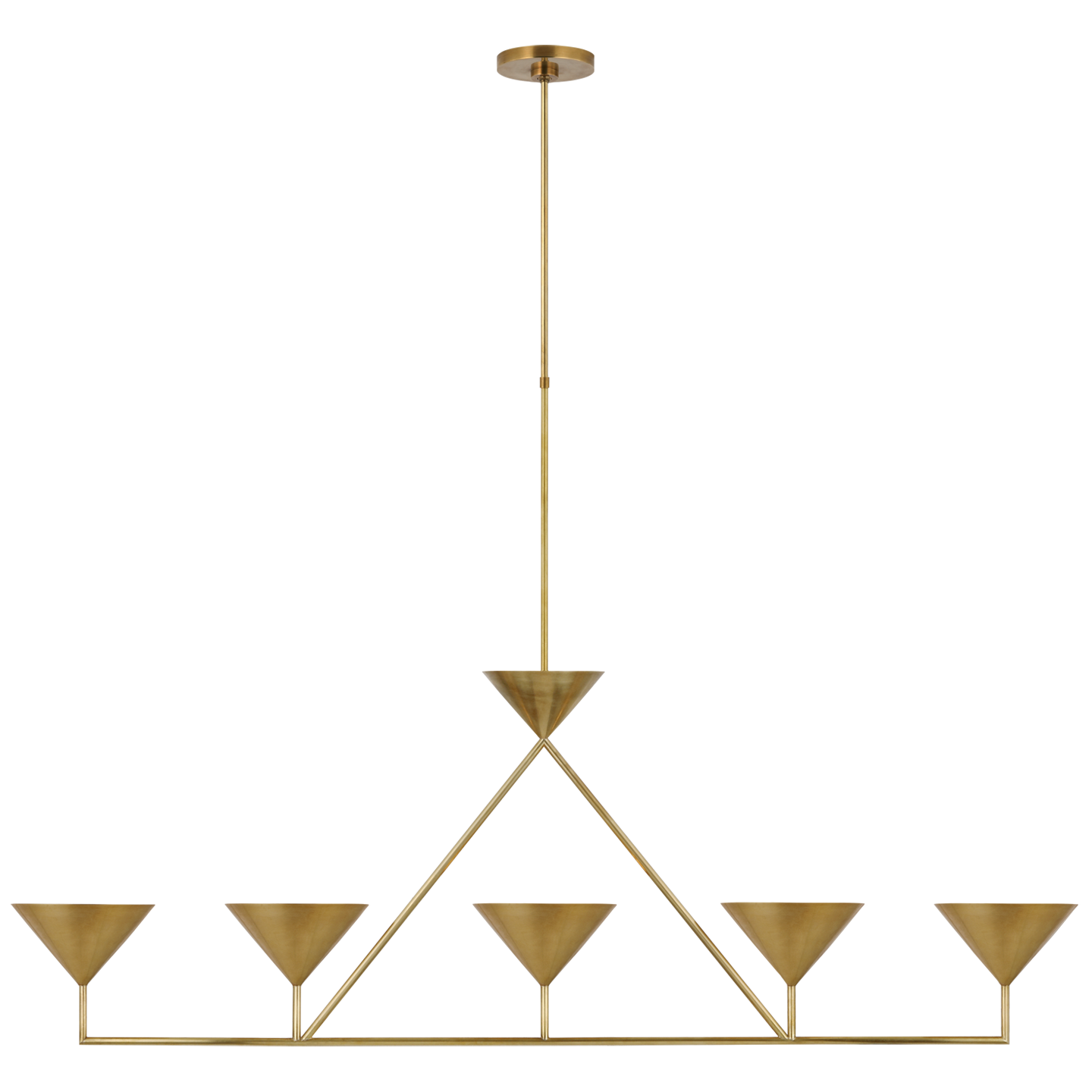 Orsay XL 5-Light Linear Chandelier in Hand-Rubbed Antique Brass