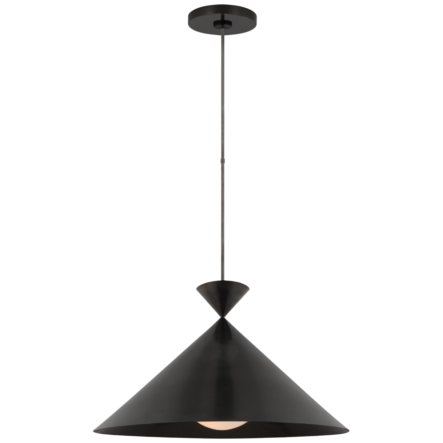 Orsay Grande Pendant in Bronze with White Glass