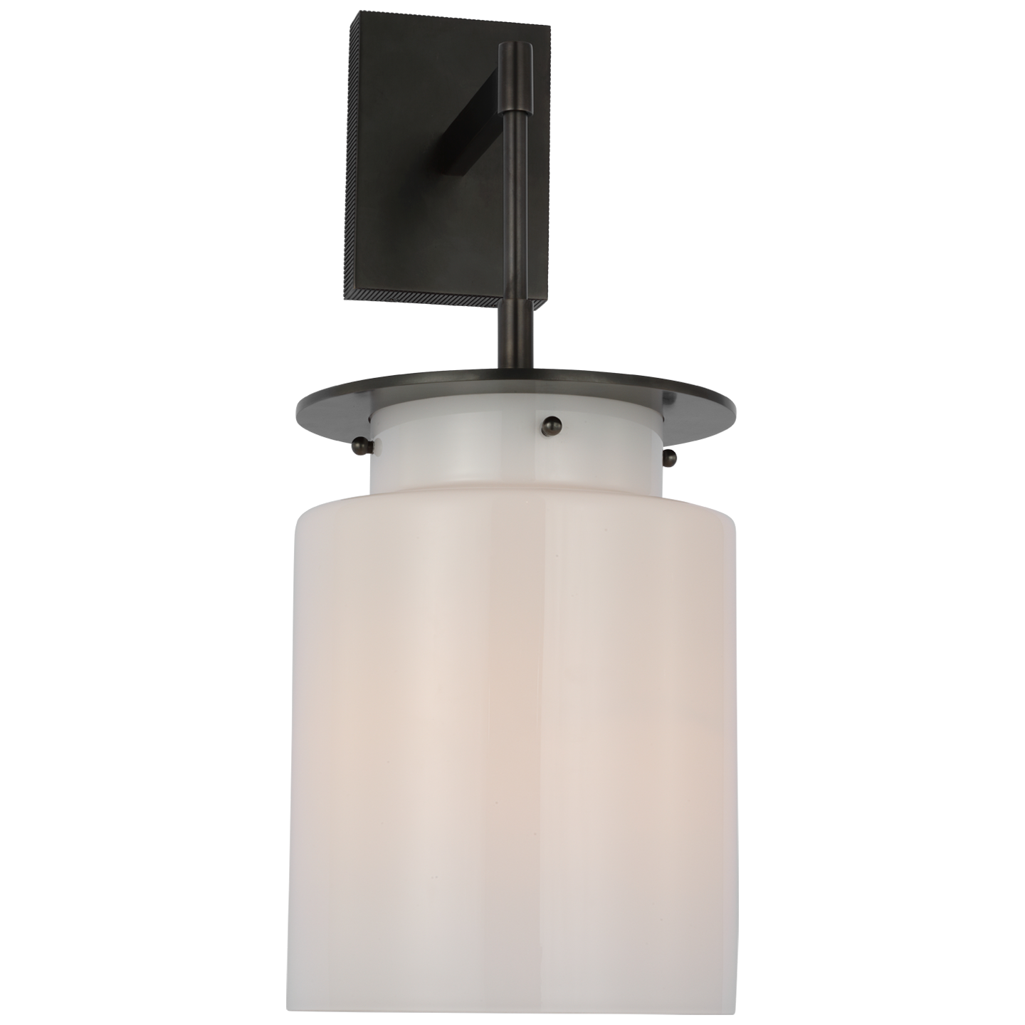 Elias 23" Sconce in Bronze with White Glass