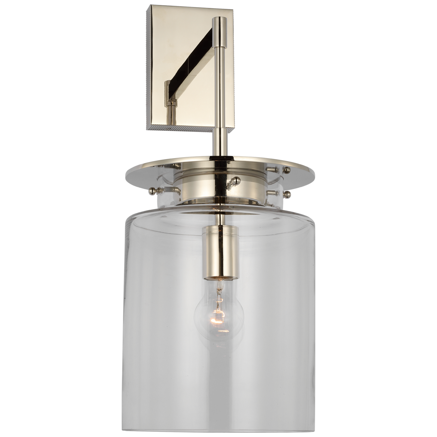 Elias 23" Sconce in Polished Nickel with Clear Glass