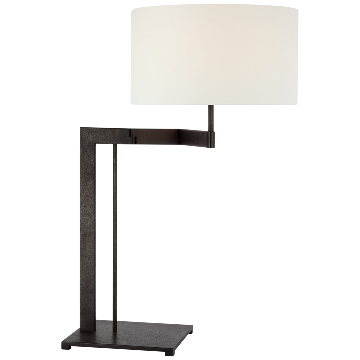Amell 31" Articulating Table Lamp in Weathered Iron with Linen Shade