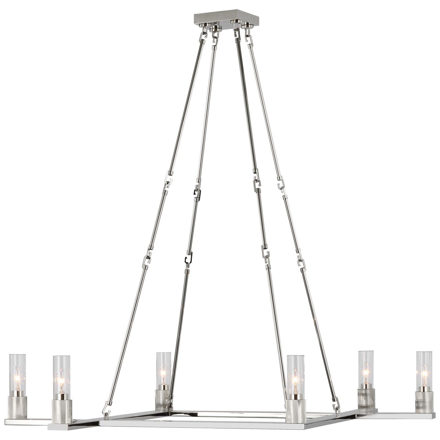 Beza Extra Large Chandelier in Polished Nickel with Clear Glass Open Box