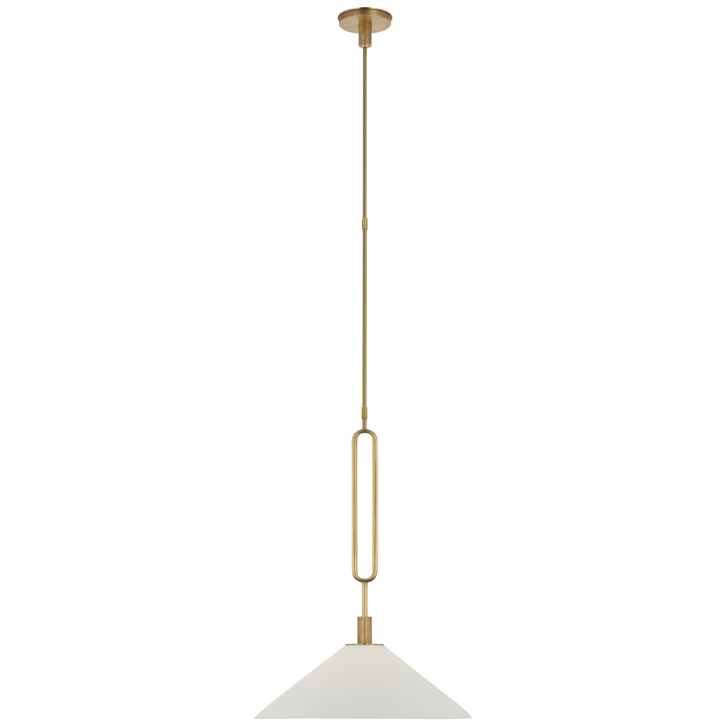 Argo 19" Pendant in Antique Brass with Bisque Shade Open Box