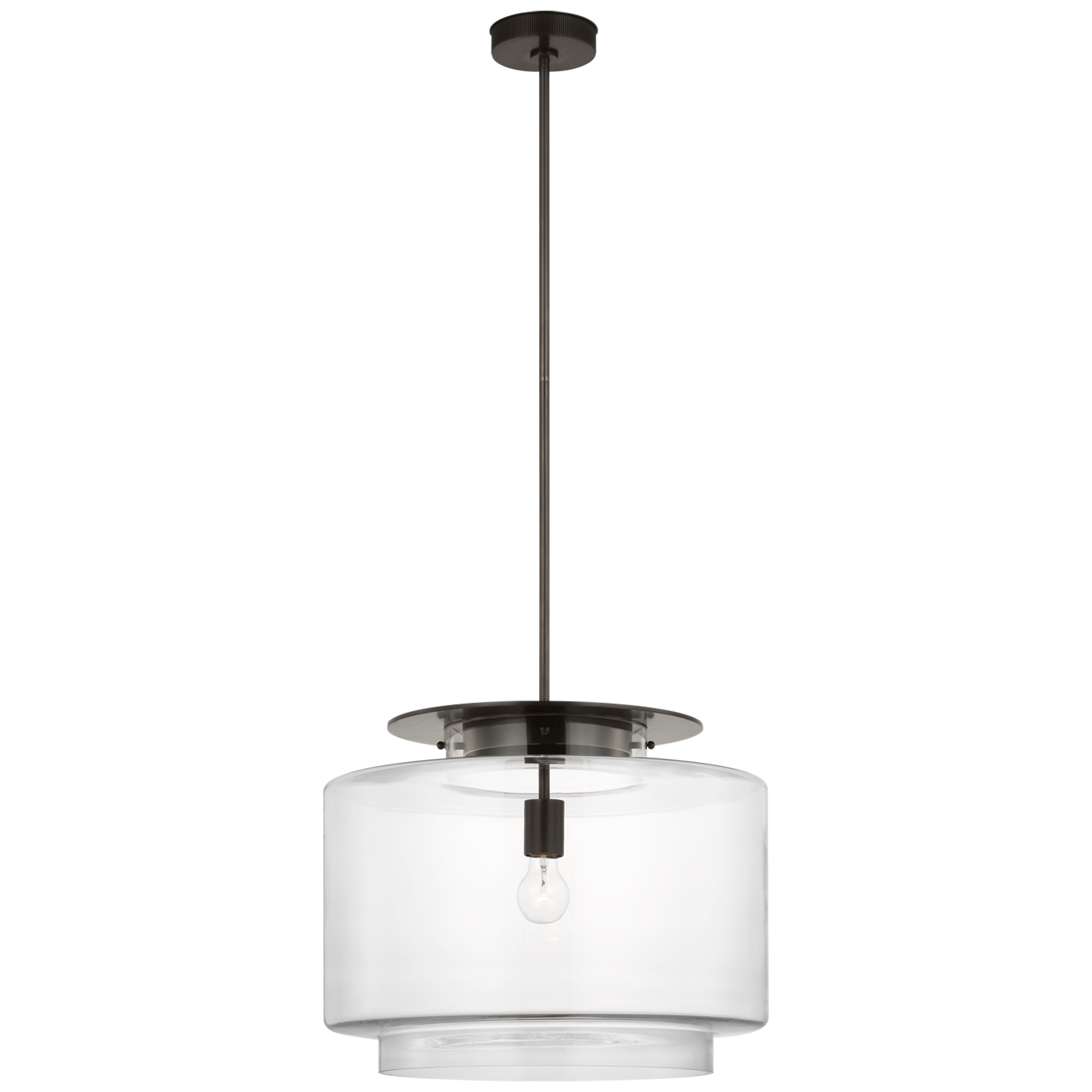 Elias 20" Pendant in Bronze with Clear Glass