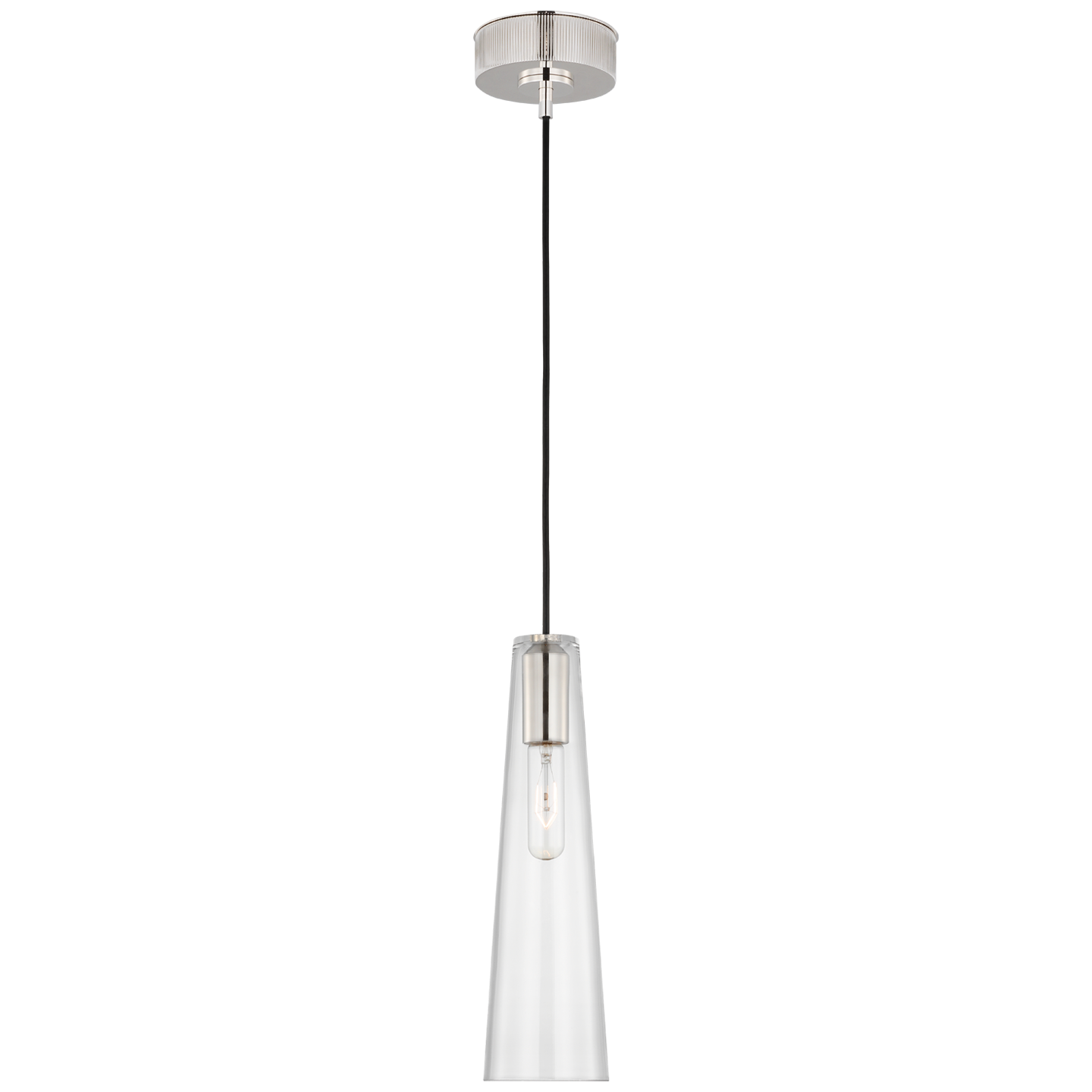 Osvaldo 4" Single Pendant in Polished Nickel with Clear Glass
