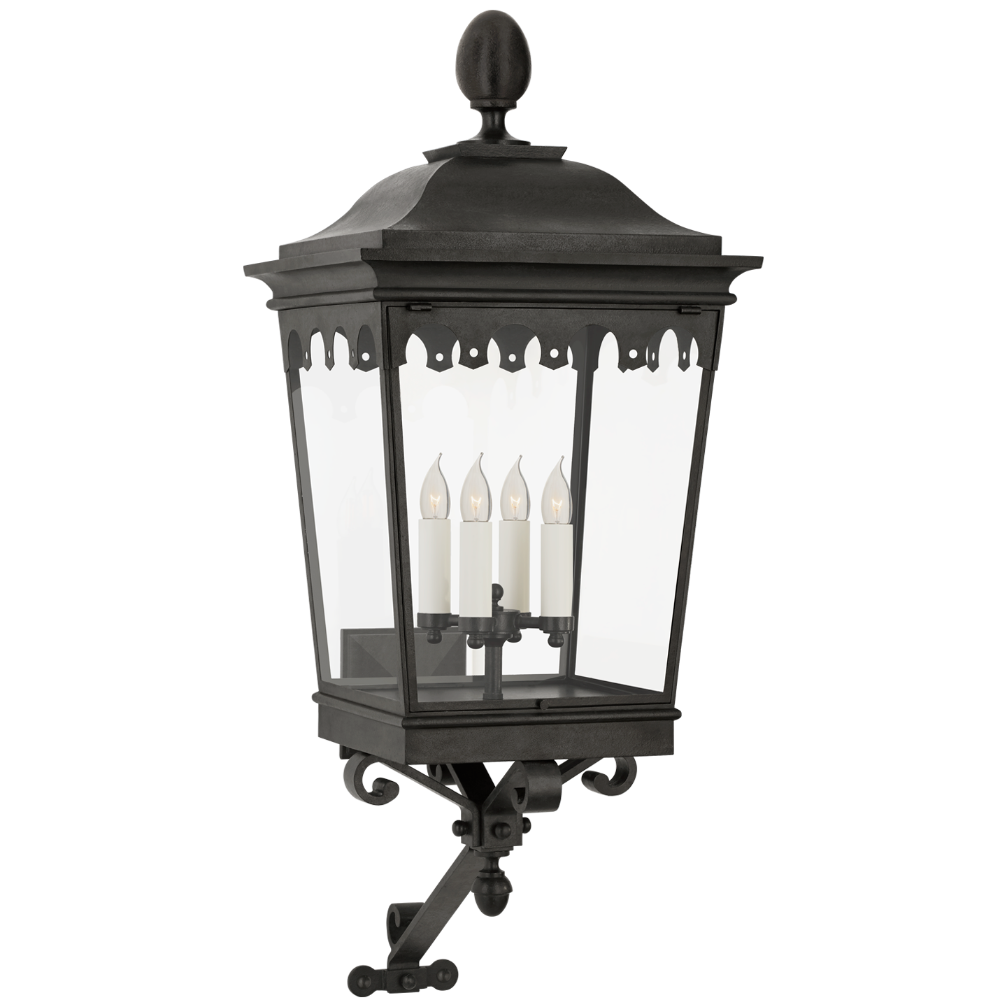 Rosedale Grand Large Bracketed Wall Lantern in French Rust with Clear Glass Open Box