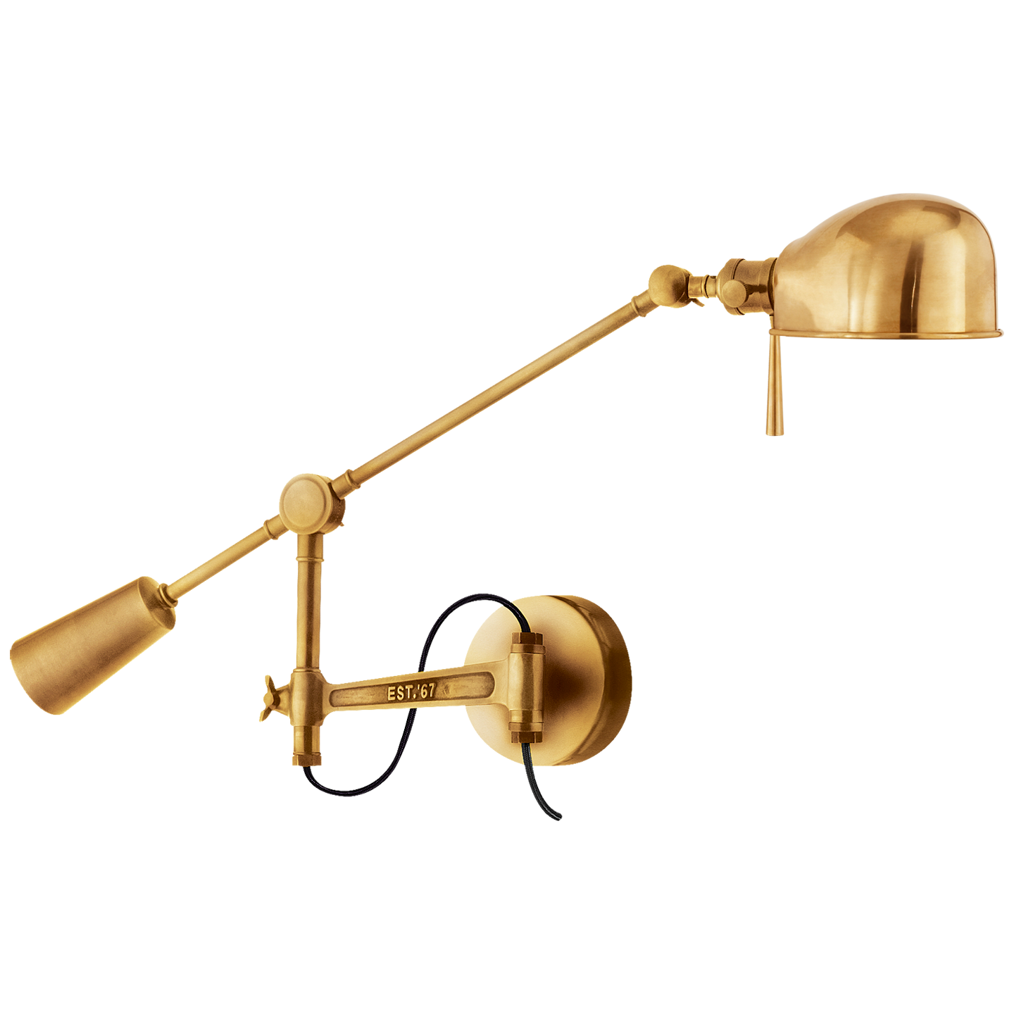 RL '67 Boom Arm Wall Lamp in Natural Brass Open Box