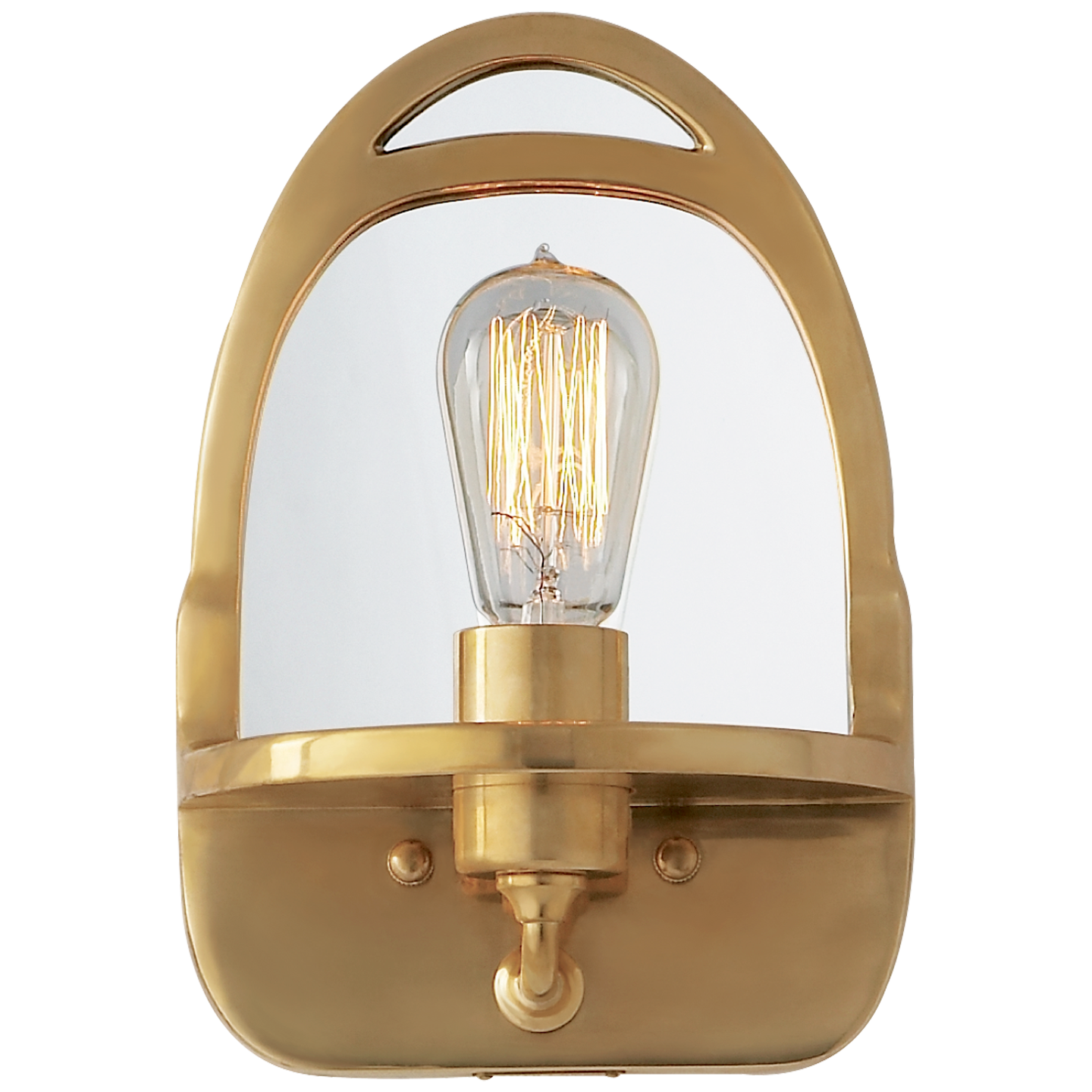 Westbury Mirrored Sconce in Natural Brass