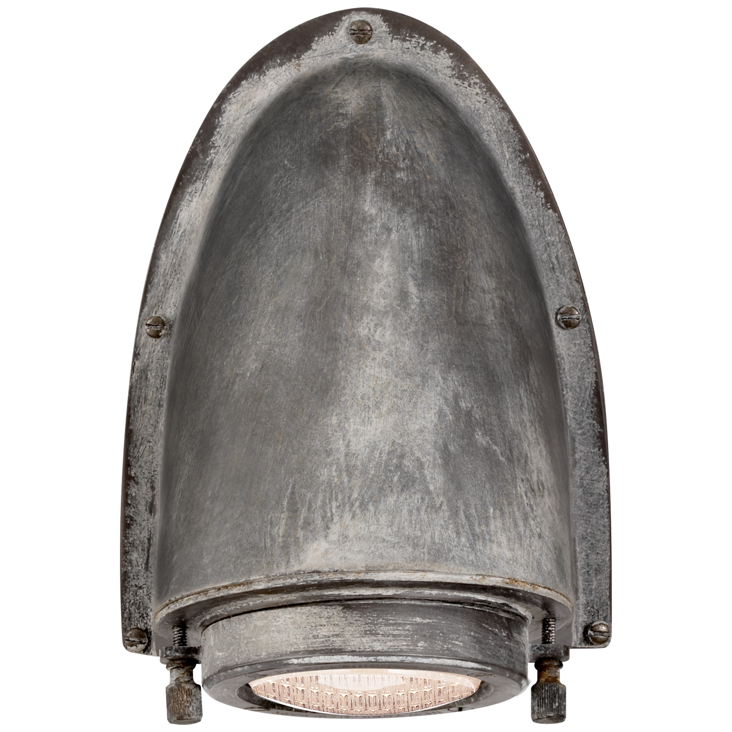 Grant Small Sconce in Weathered Zinc with Industrial Prismatic Glass Open Box