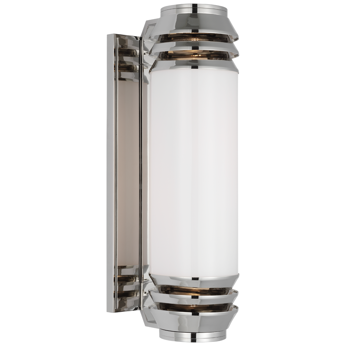 Chadwell 19" Sconce in Polished Nickel with White Glass Open Box