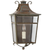 Carrington Small Wall Lantern in Weathered Verdigris with Clear Glass Open Box