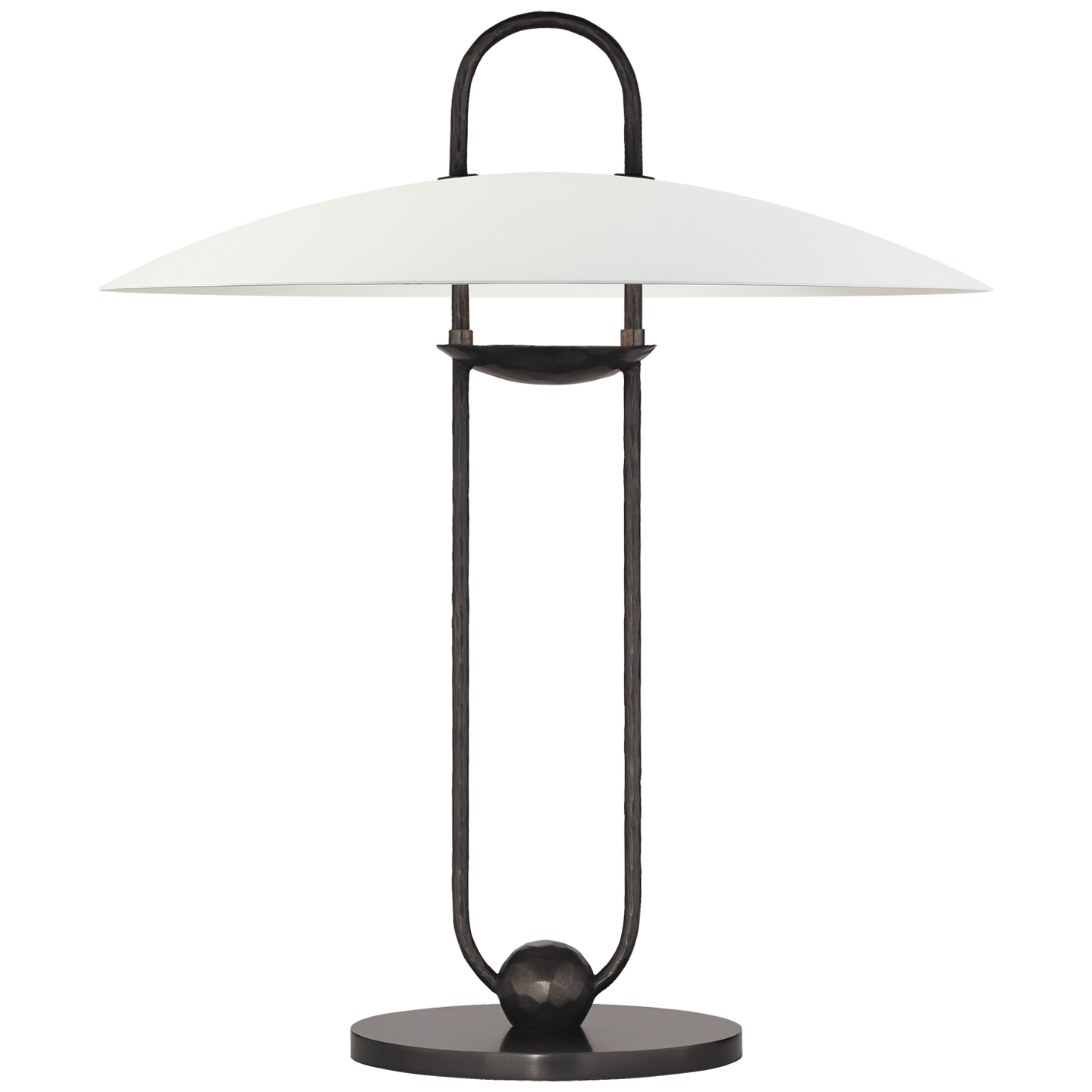 Cara Sculpted Table Lamp in Bronze with Plaster White Shade Open Box