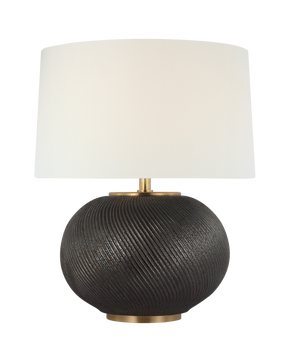 Mirelle Medium Table Lamp in Crystal Bronze with Linen Shade