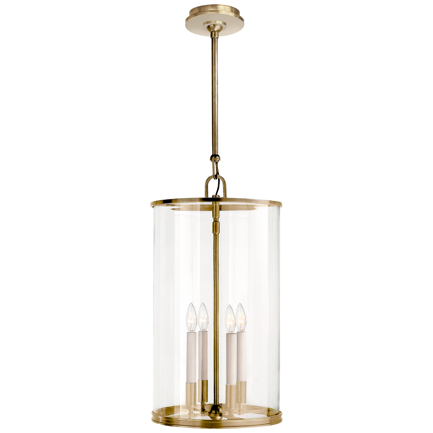 Modern Large Lantern in Natural Brass Open Box