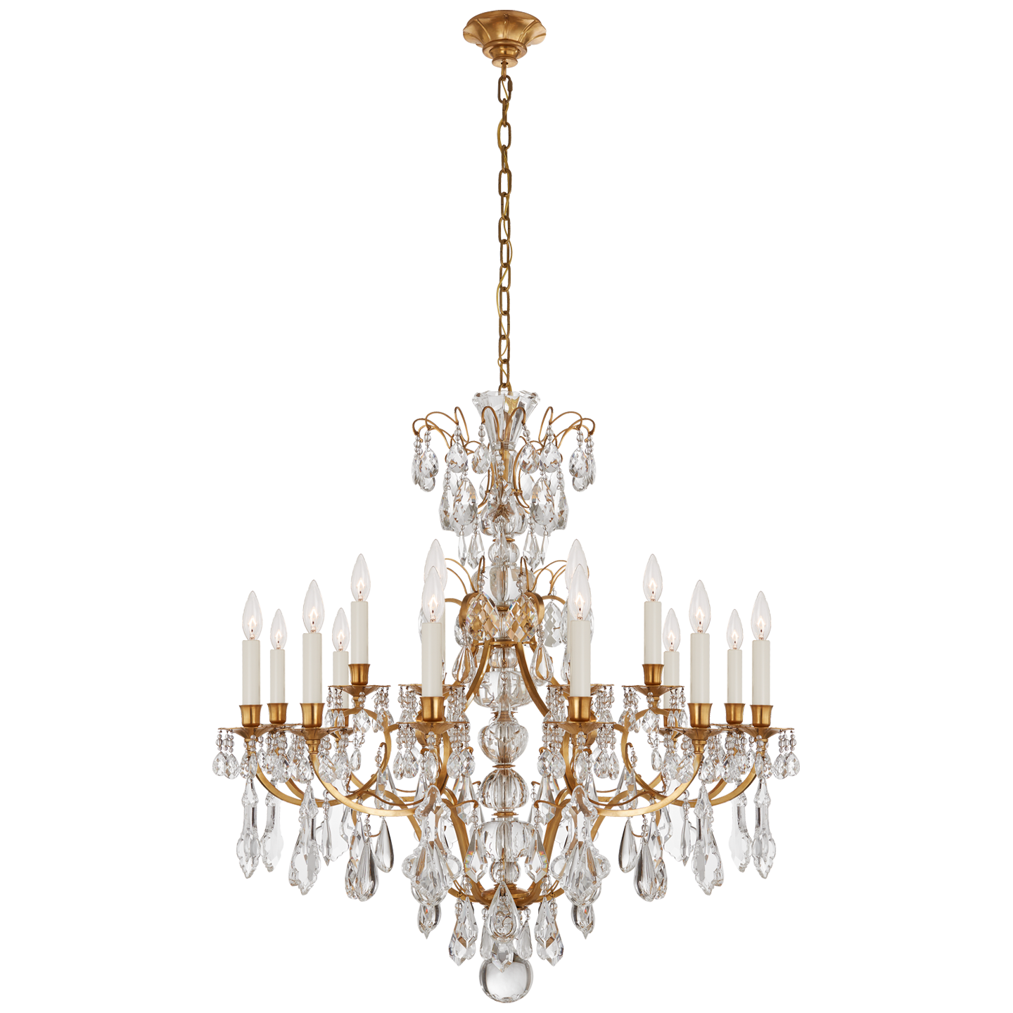 Antoinette Medium Chandelier in Natural Brass and Crystal Open Box