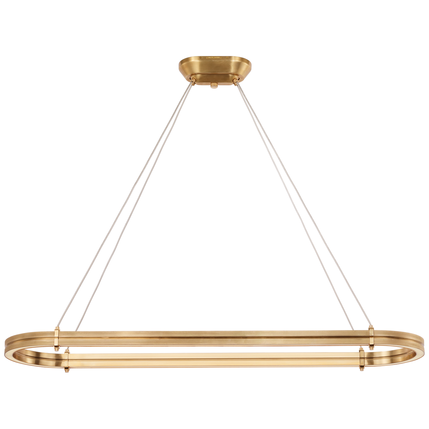 Paxton 54" Oval Linear Chandelier in Natural Brass