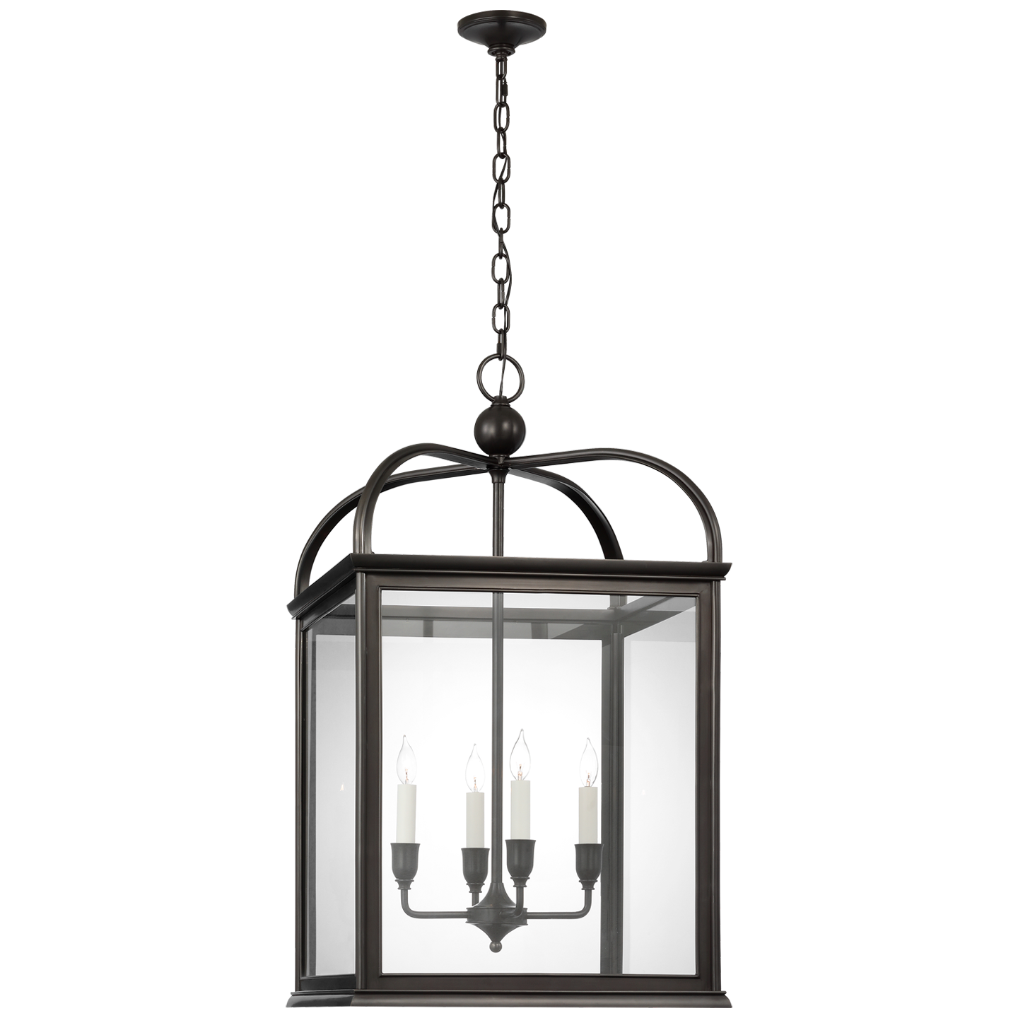 Rhoades 25" Lantern in Bronze with Clear Glass