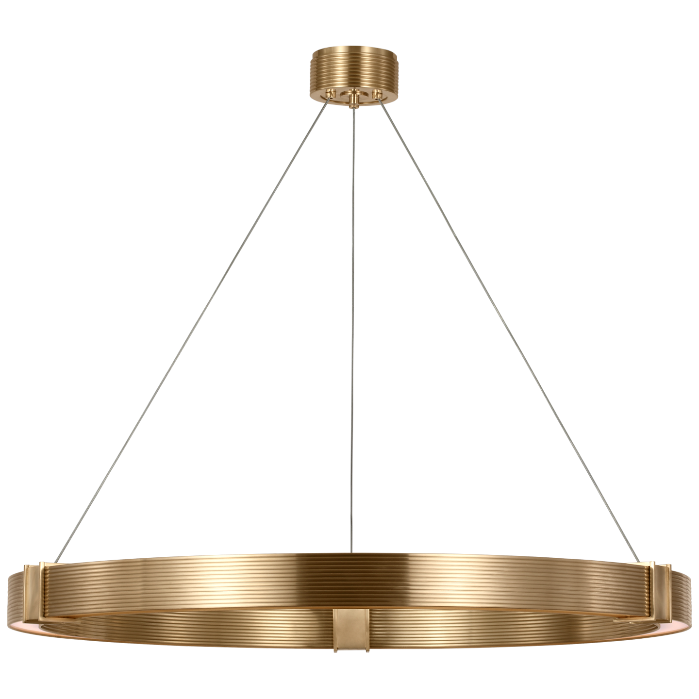 Hughes 40" Ring Chandelier in Natural Brass