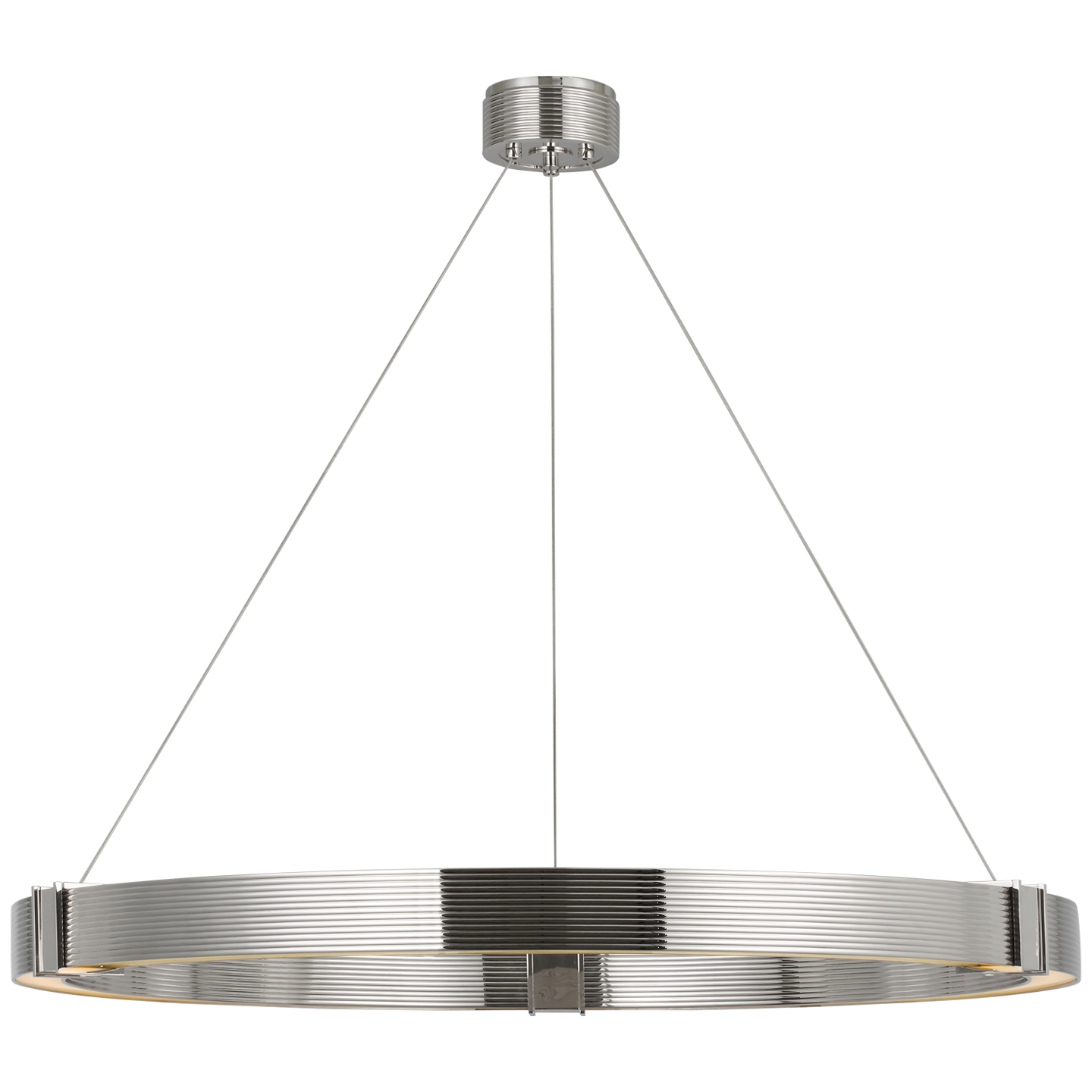 Hughes 40" Ring Chandelier in Polished Nickel