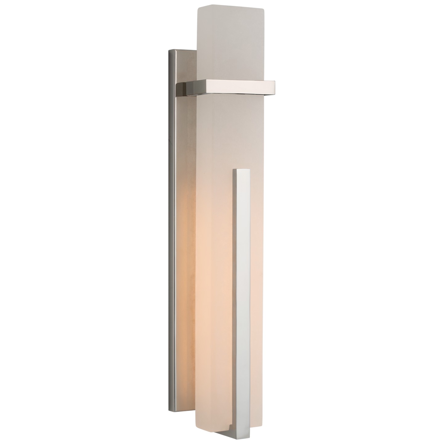 Malik Large Sconce in Polished Nickel with Alabaster  Open Box