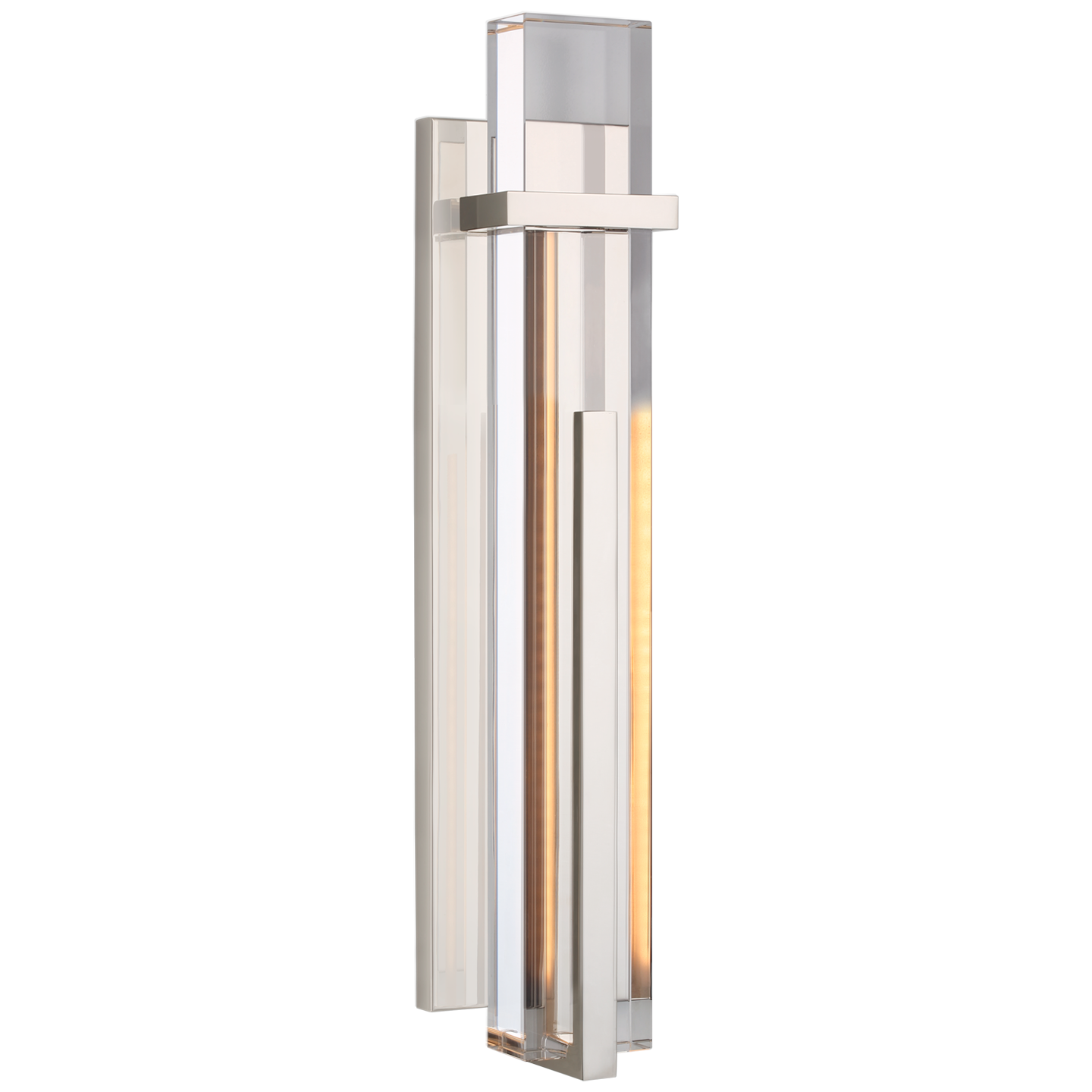 Malik Large Sconce in Polished Nickel with Crystal  Open Box