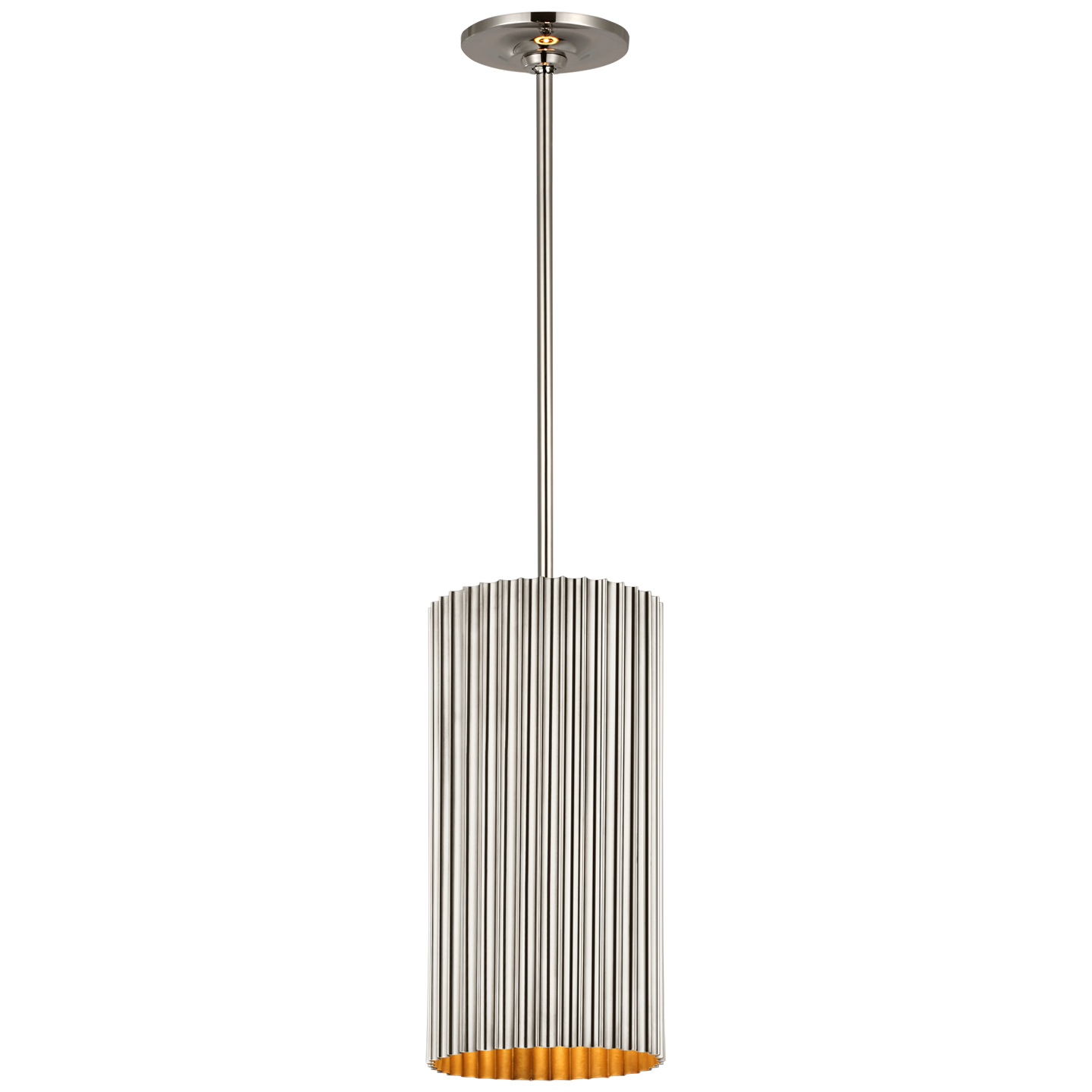 Rivers Small Fluted Pendant in Polished Nickel Open Box