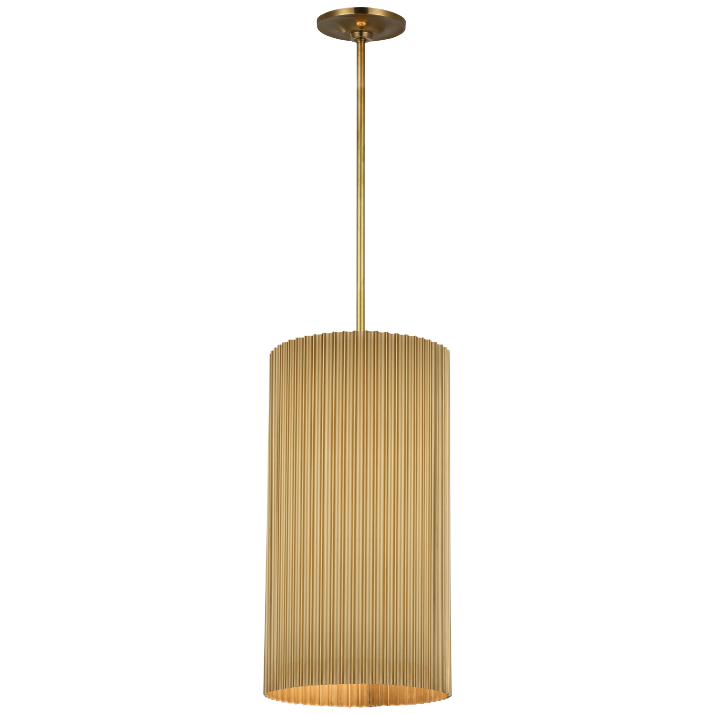 Rivers Medium Fluted Pendant in Soft Brass Open Box