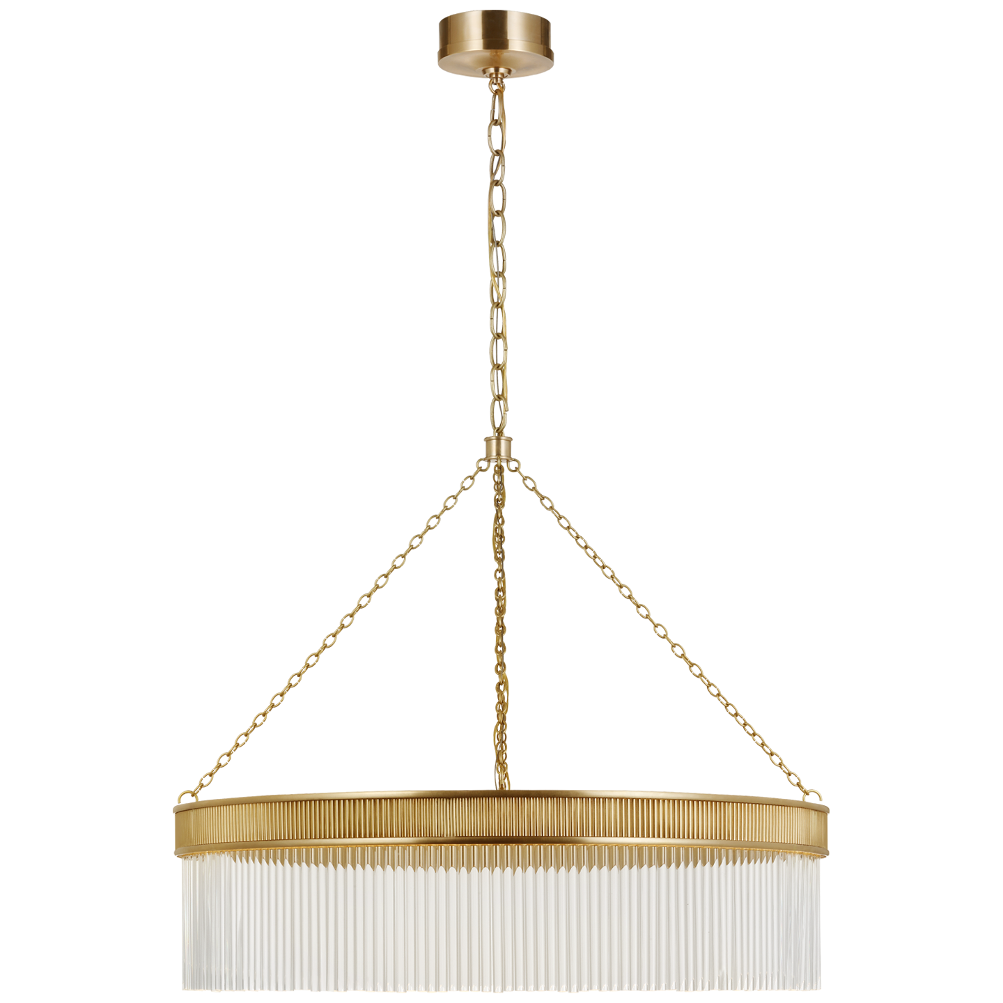 Menil Large Chandelier in Soft Brass with Crystal Rods Open Box