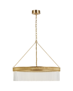 Menil Large Chandelier in Soft Brass with Crystal Rods Open Box
