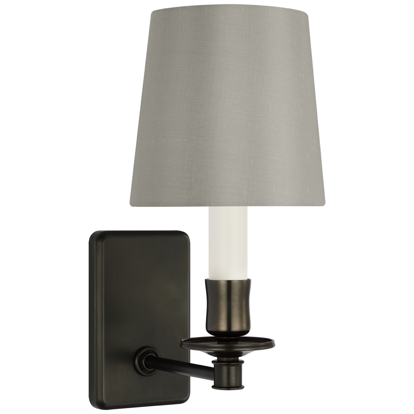 Tara 12" Sconce in Bronze with 5" Mist Silk Empire Shade