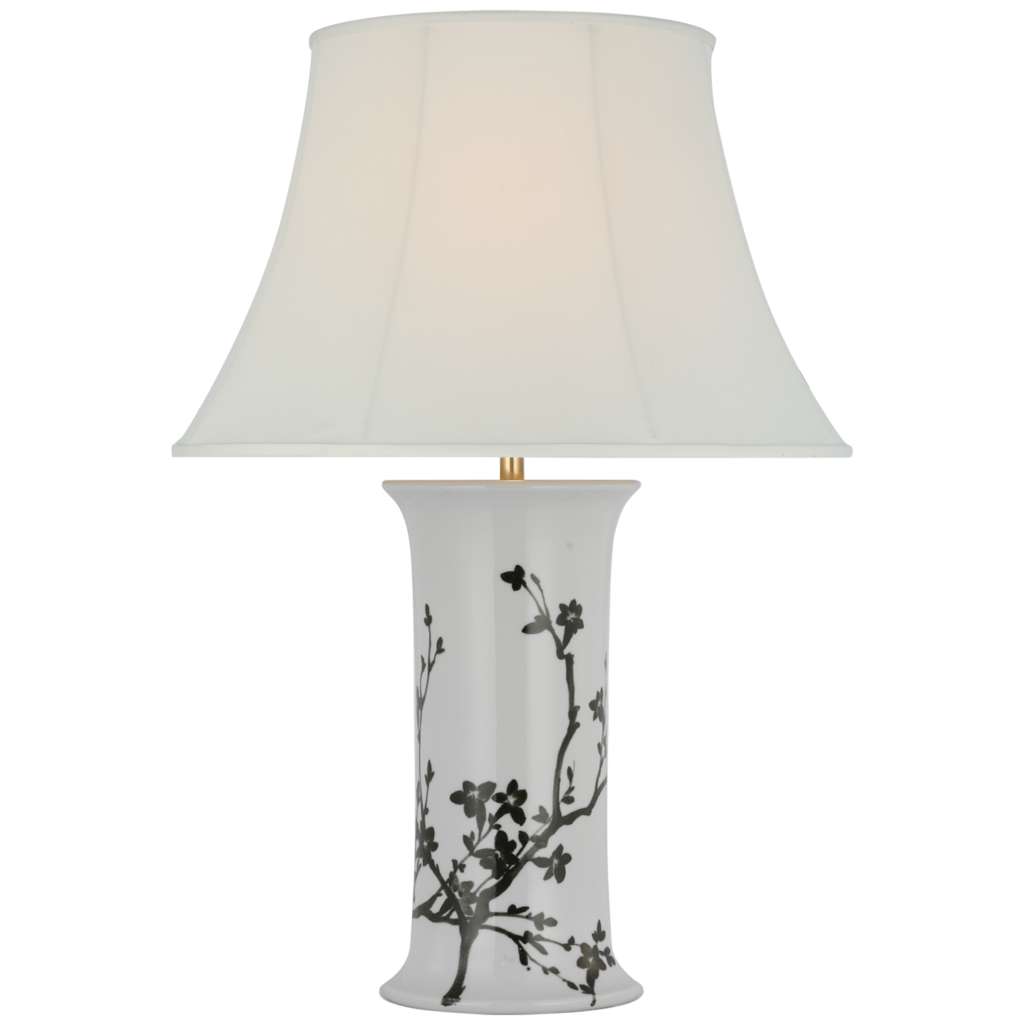 Mallory Medium Table Lamp in Black Twiggy with 20" Silk Soft Empire Shade