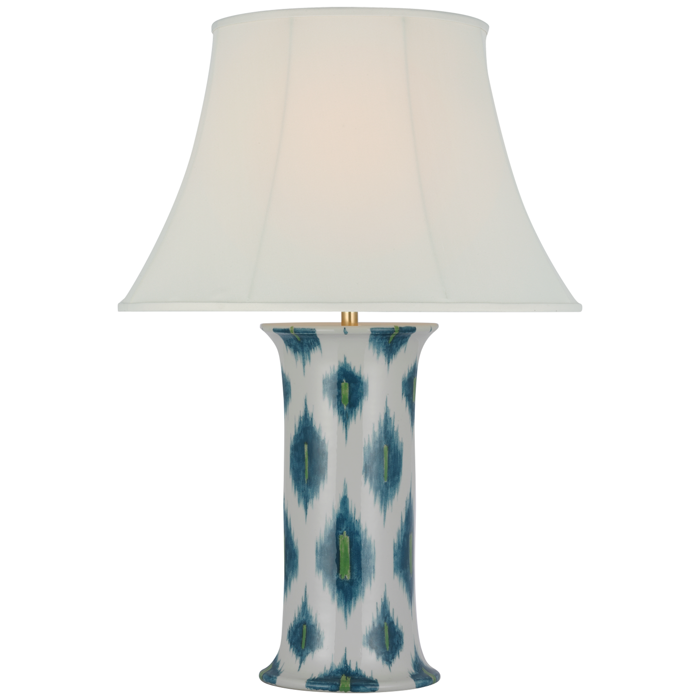 Mallory Medium Table Lamp in Peacock Presidio Ikat with 20" Silk Soft Empire Shade