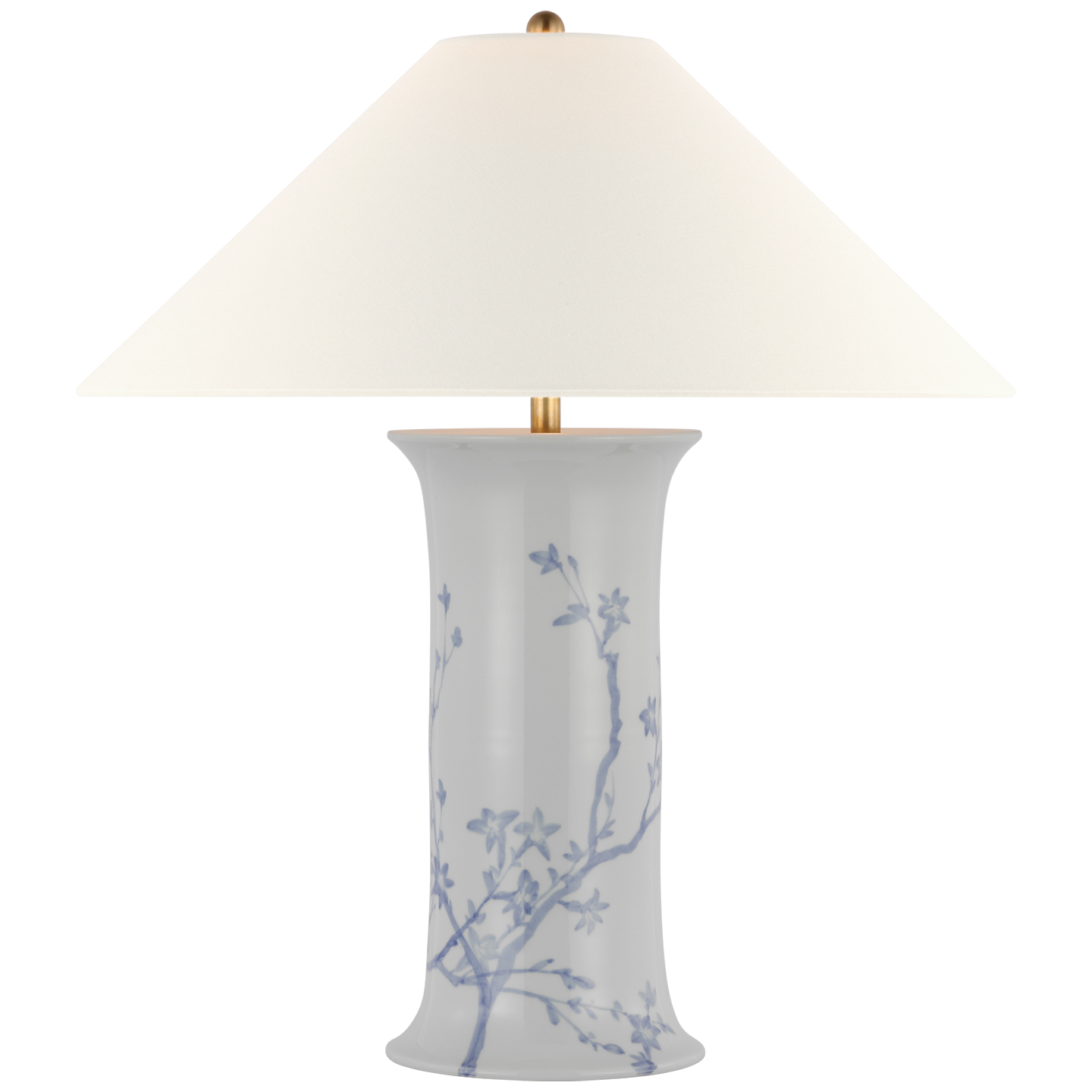 Mallory Medium Table Lamp in Sky Twiggy with 23" Linen Flare Shade