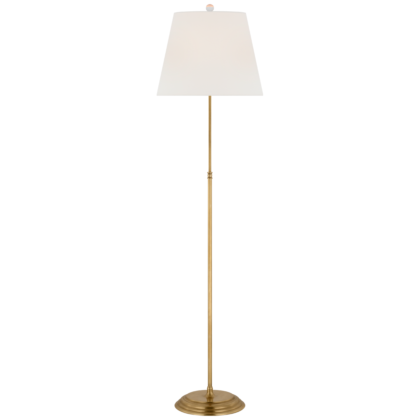 Wyatt 52" Floor Lamp in Hand-Rubbed Antique Brass with Linen Shade