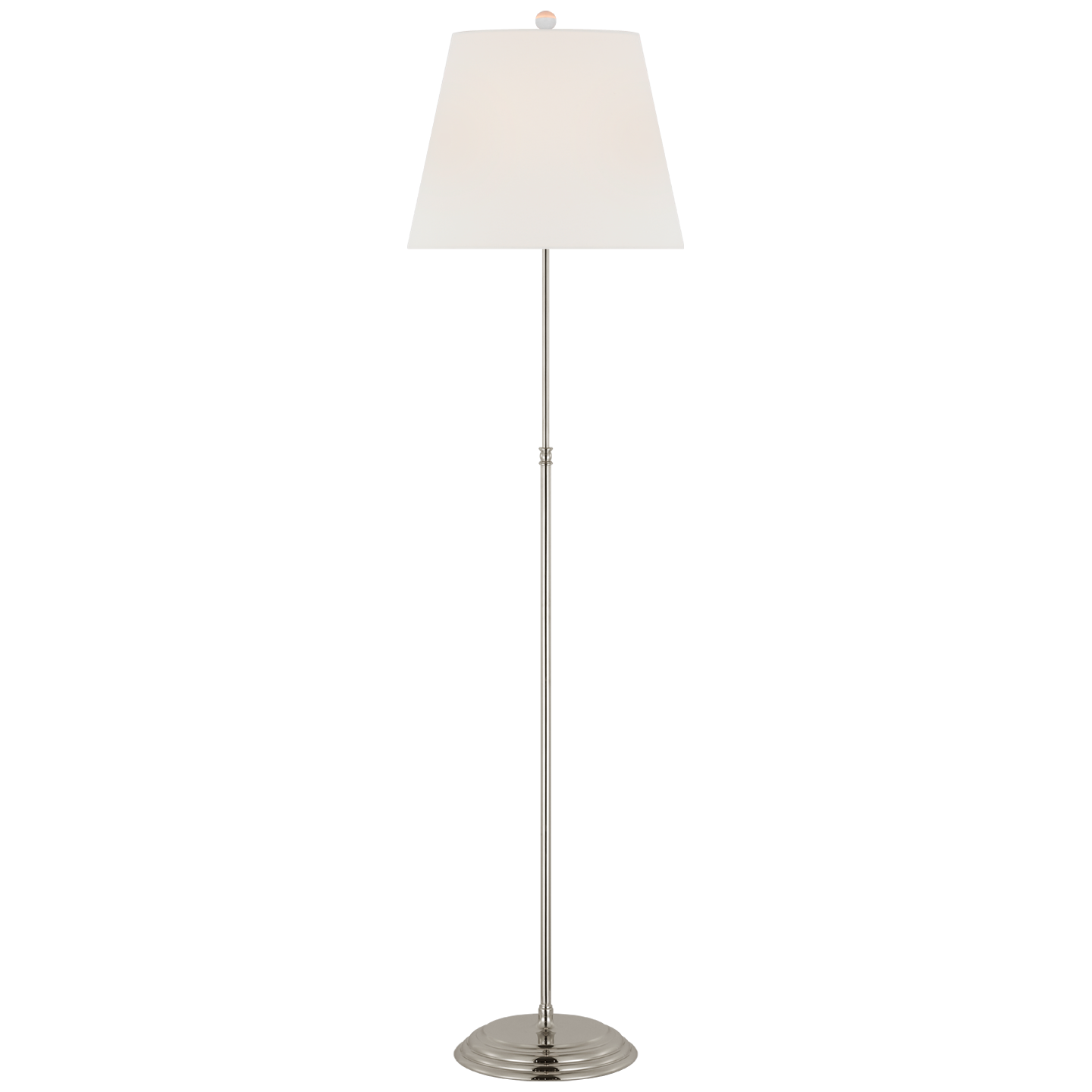 Wyatt 52" Floor Lamp in Polished Nickel with Linen Shade