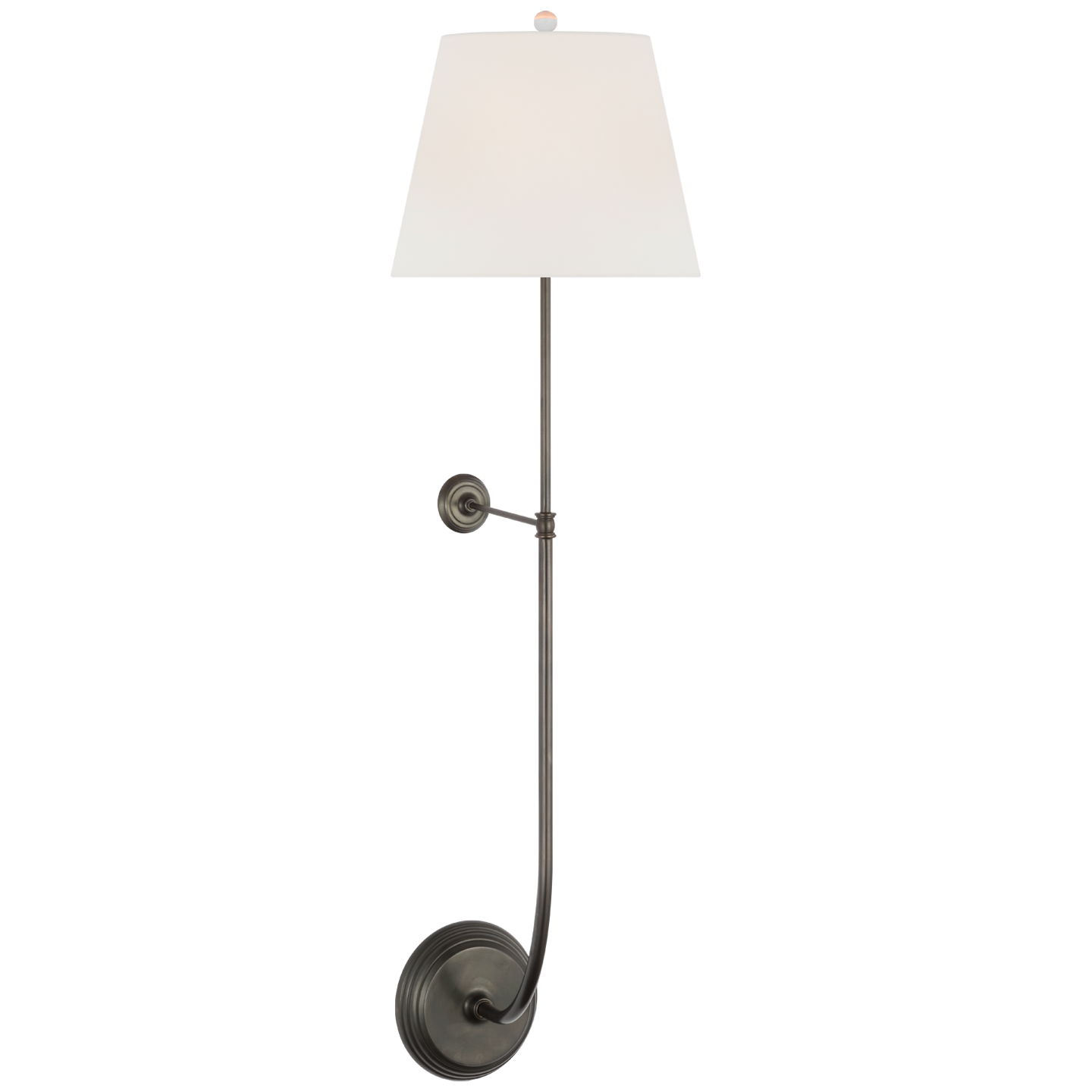 Wyatt 39" Statement Sconce in Bronze with Linen Shade