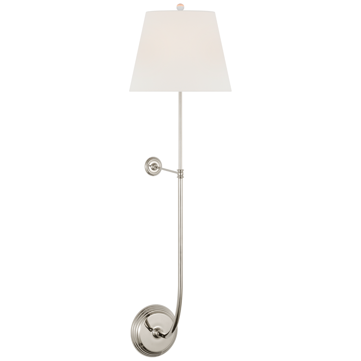 Wyatt 39" Statement Sconce in Polished Nickel with Linen Shade