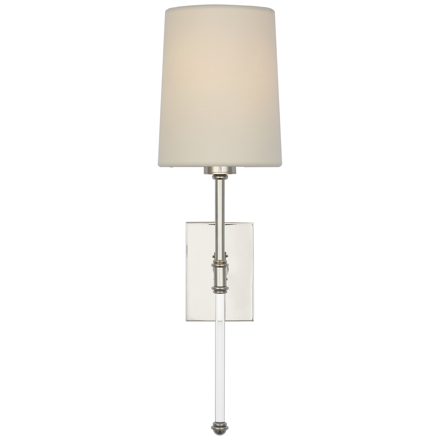 Camille 16" Sconce in Polished Nickel with Linen Shade