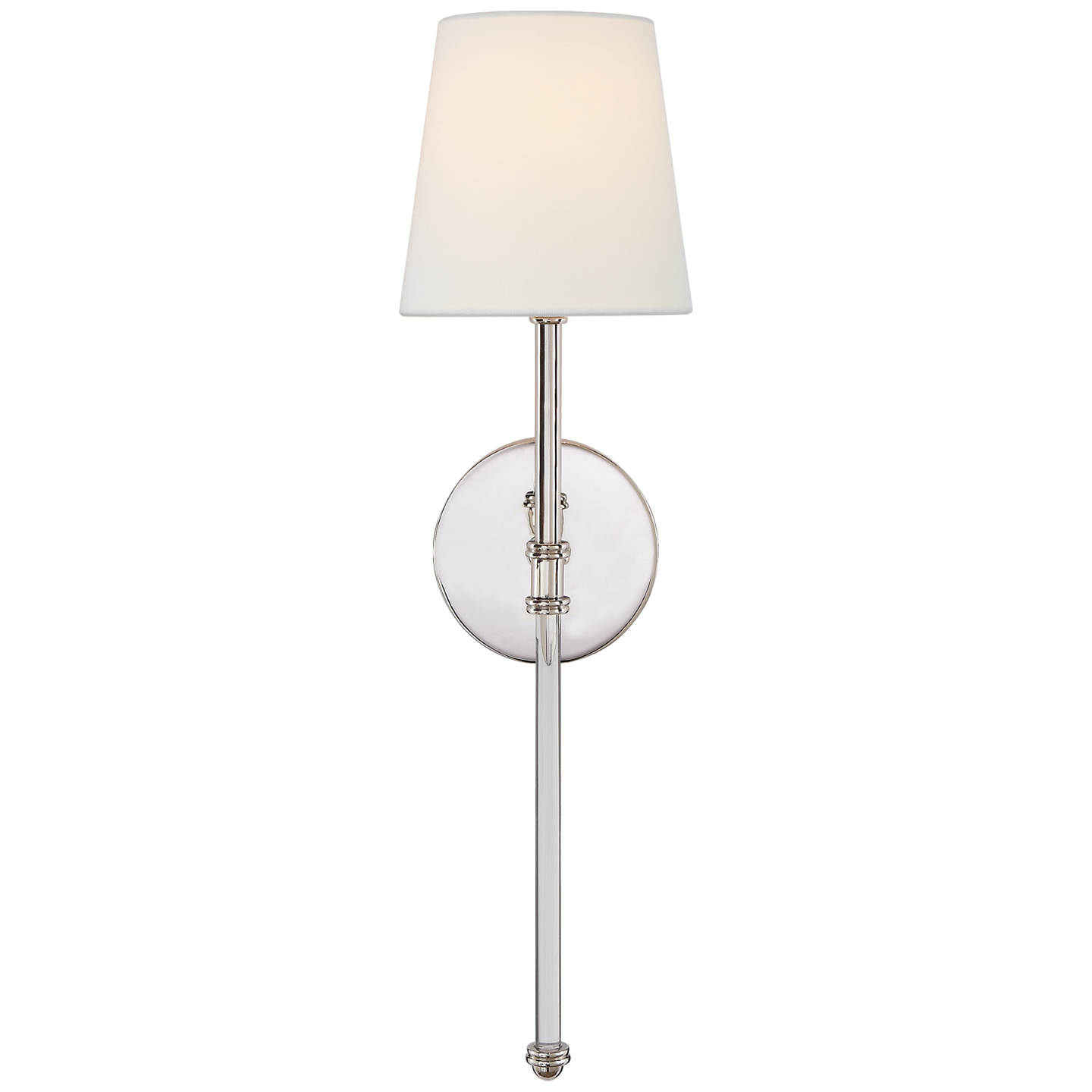 Camille Sconce in Polished Nickel with Linen Shade Open Box