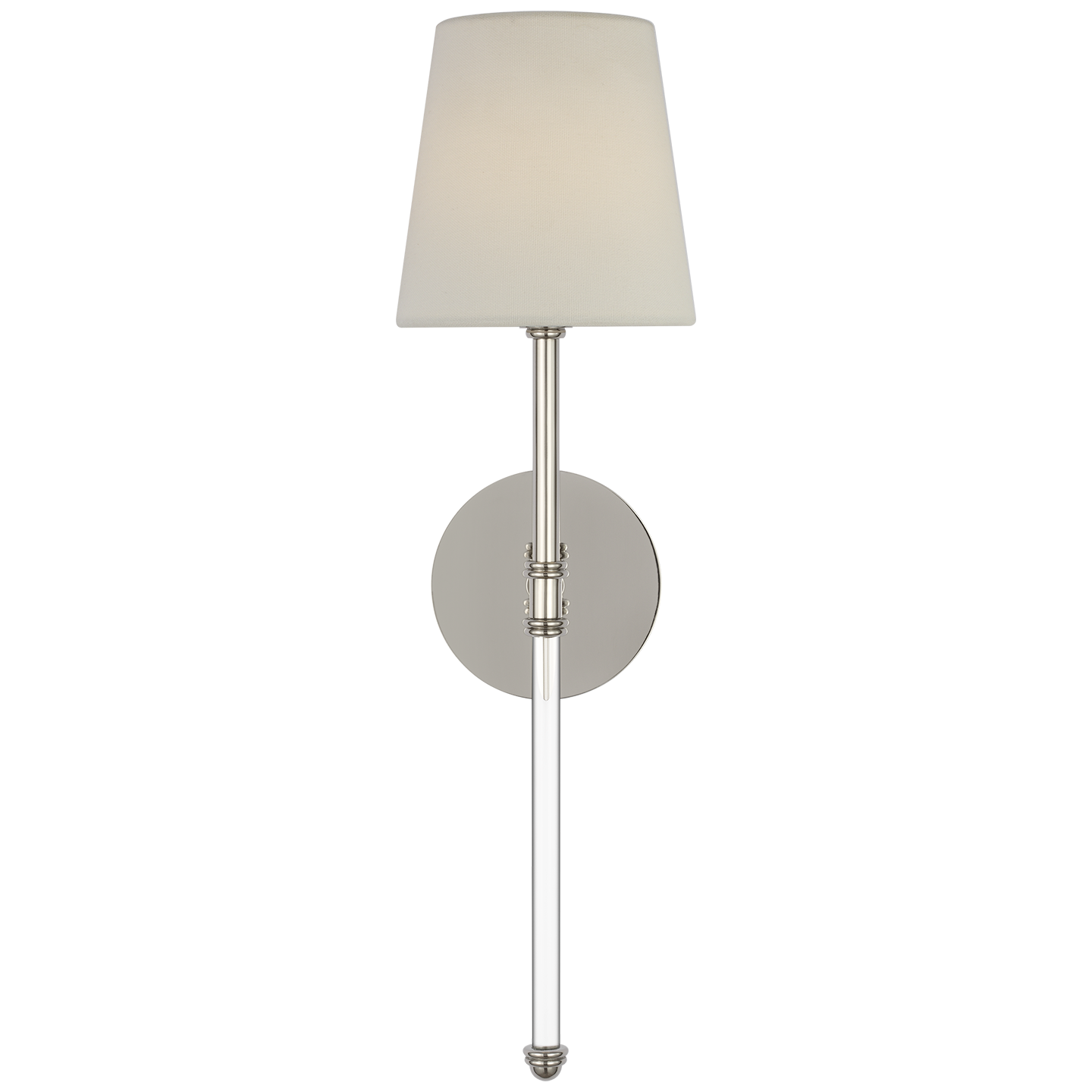 Camille 20" Cordless Sconce in Polished Nickel with Linen Shade