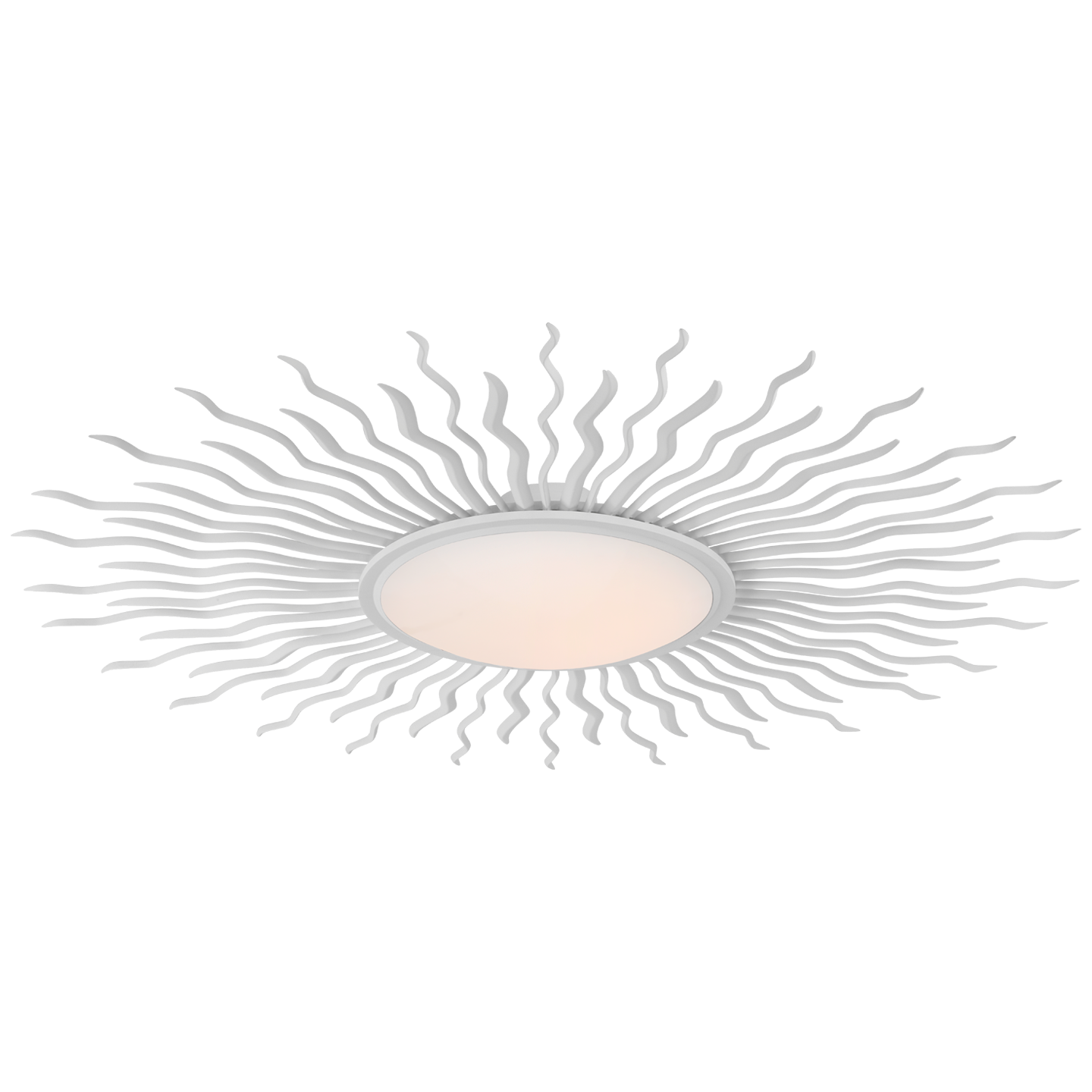 Re 49" Semi-Flush Mount in Matte White with White Glass